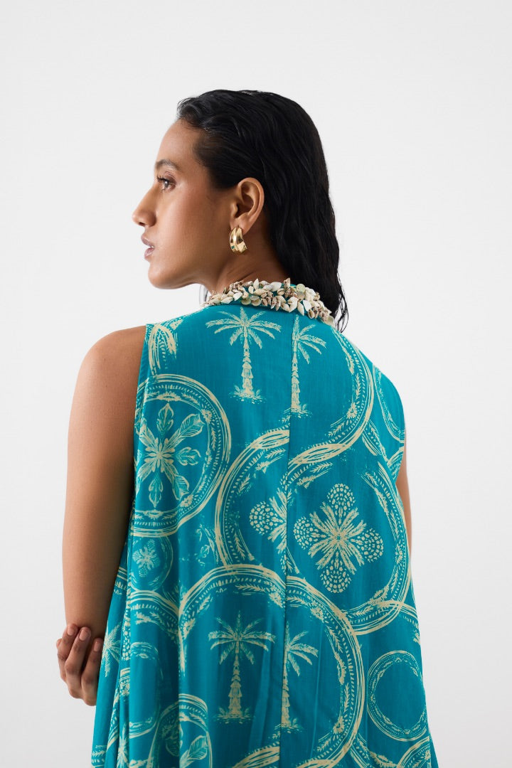 turquoise A-line Dress | blue | summer | spring | resort | travel