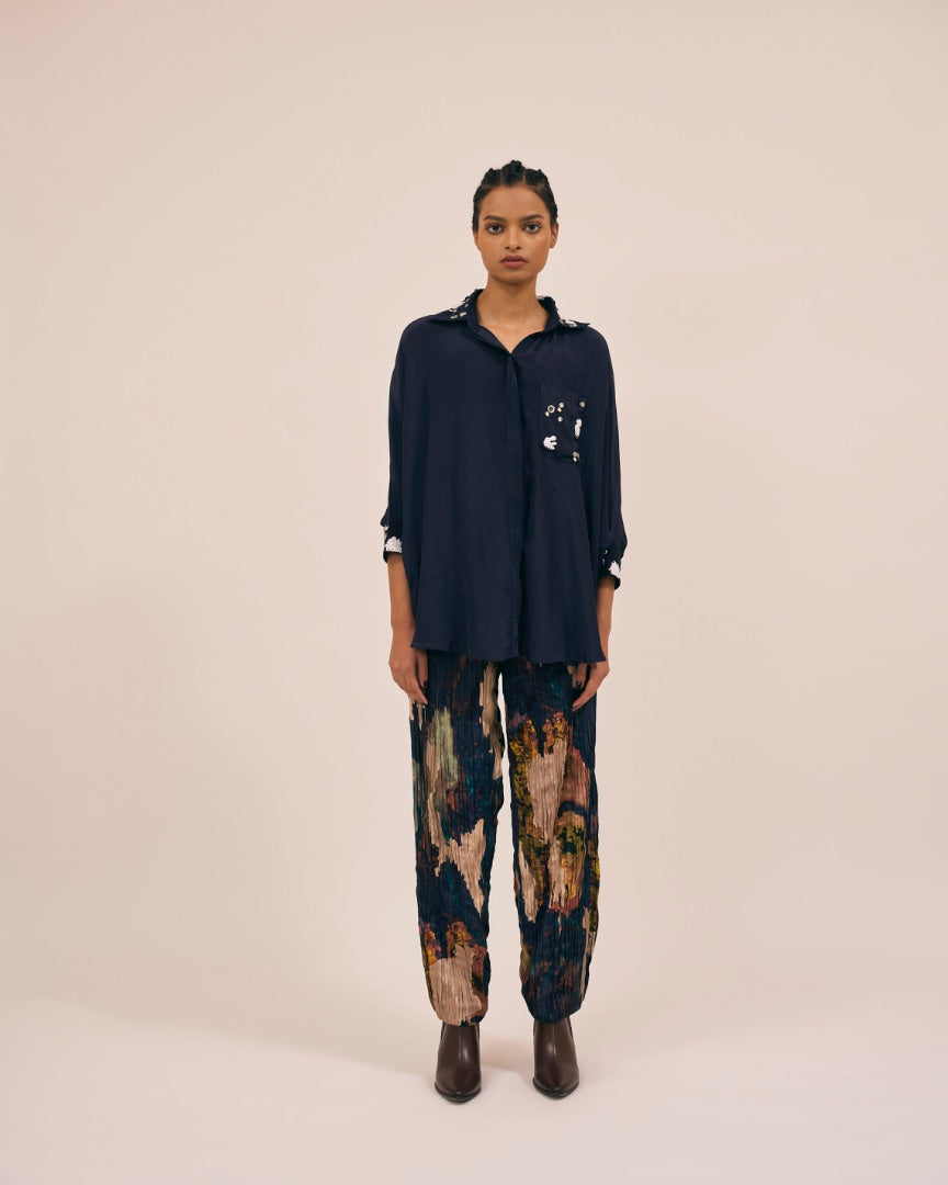 Black Co-ord Set | embroidery | natural silk