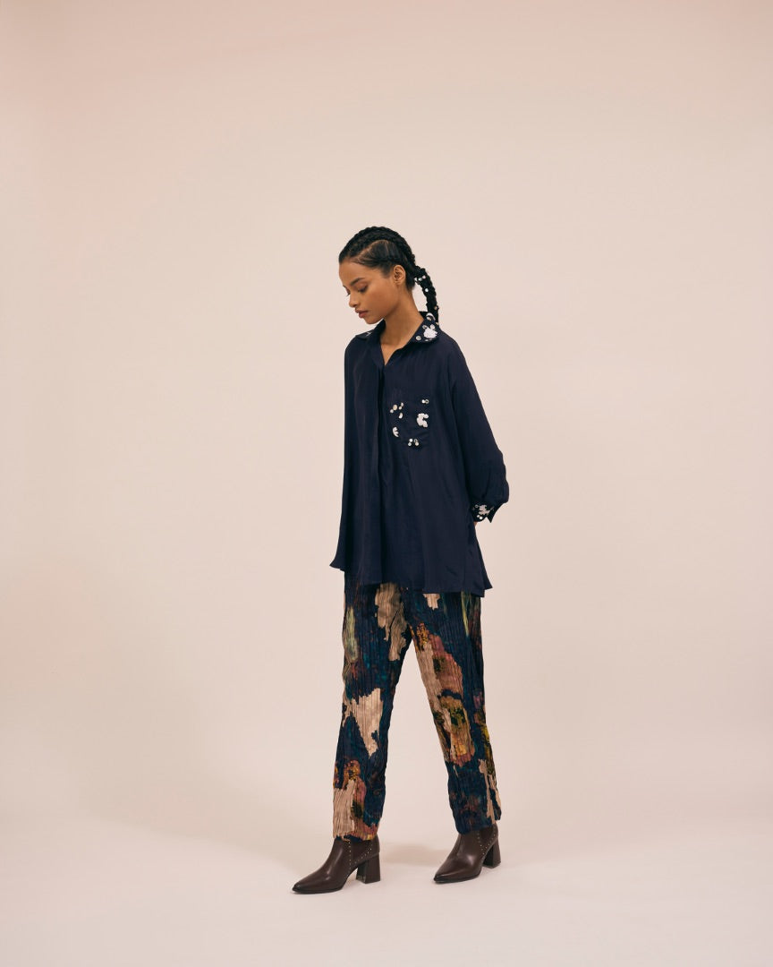 Black Co-ord Set | embroidery | natural silk