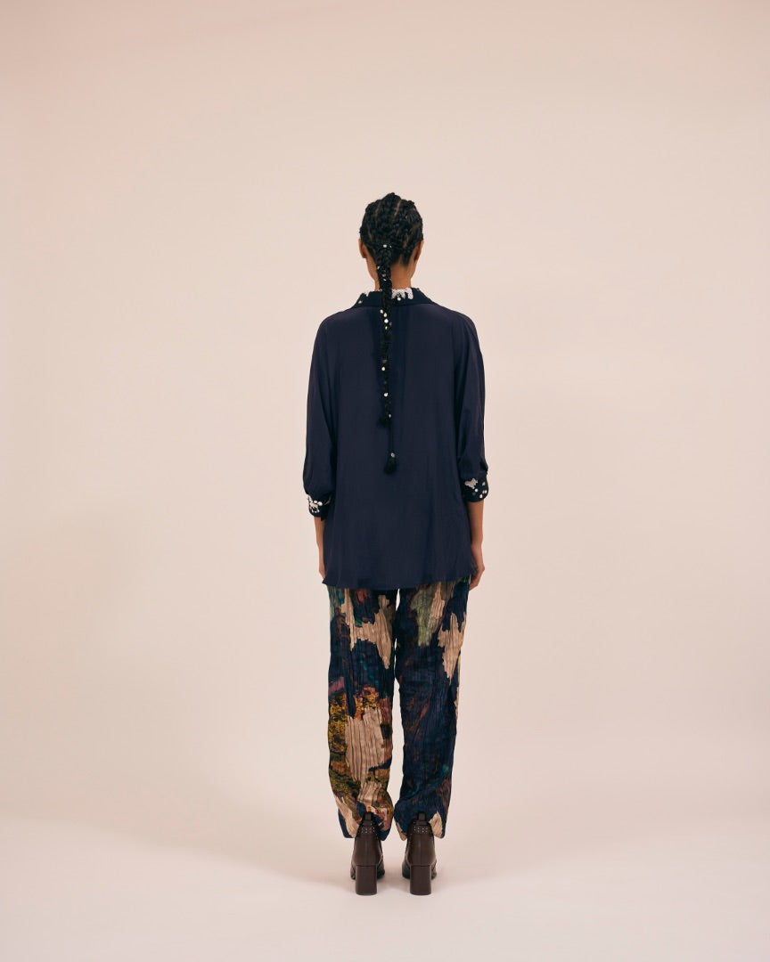 Black Co-ord Set | embroidery | natural silk