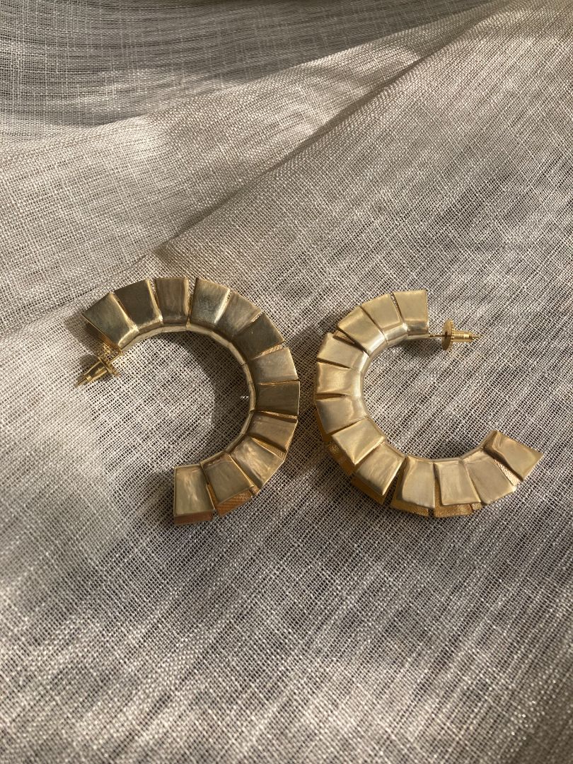 Gold Statement 3D Earrings