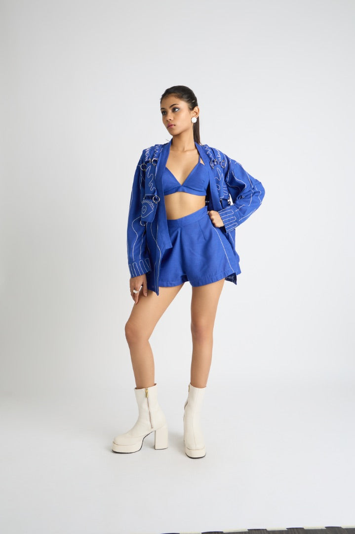 blue bralette | cotton | lounge wear 