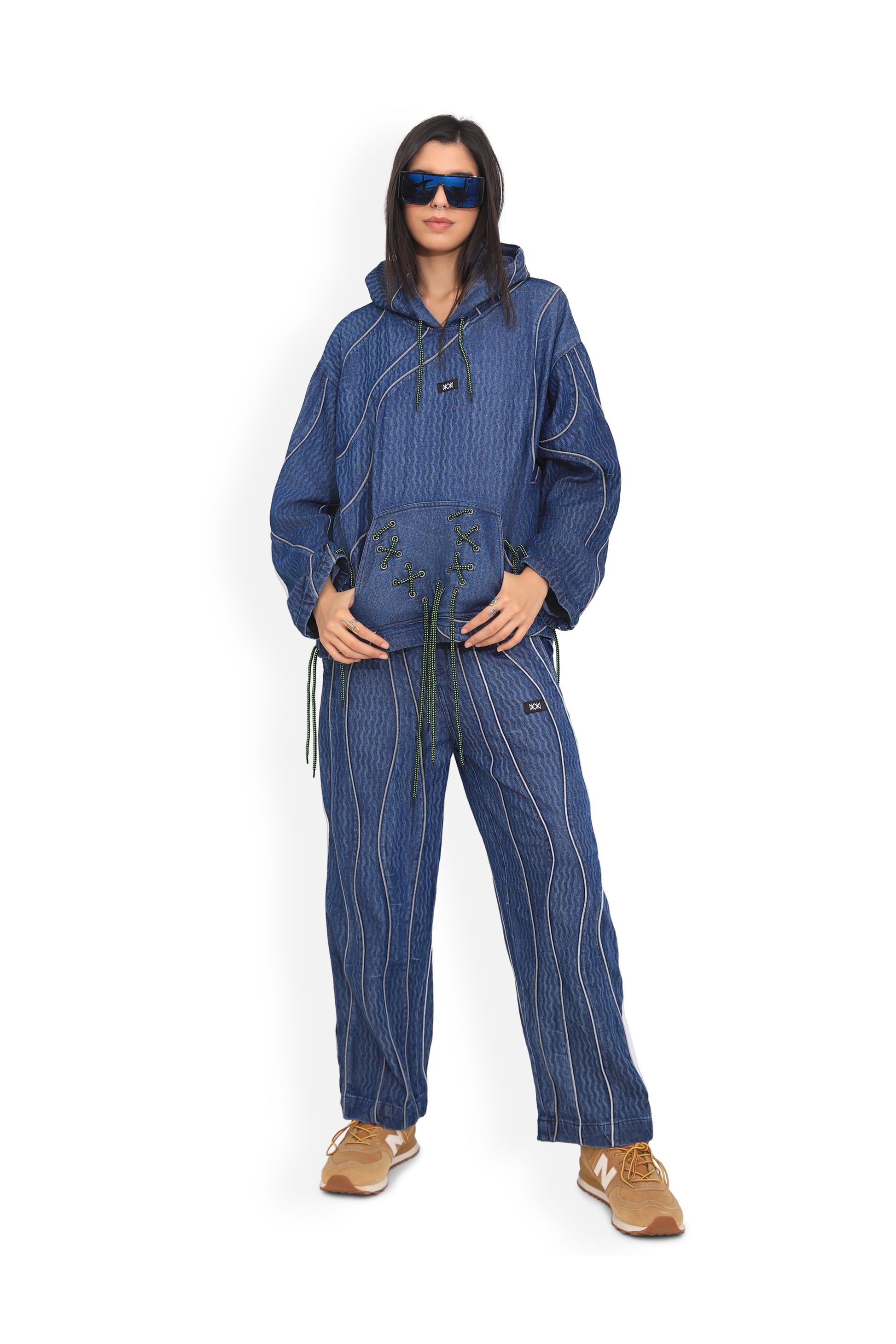 Denim Reflective Set| Unisex | Cargos | Hoodie