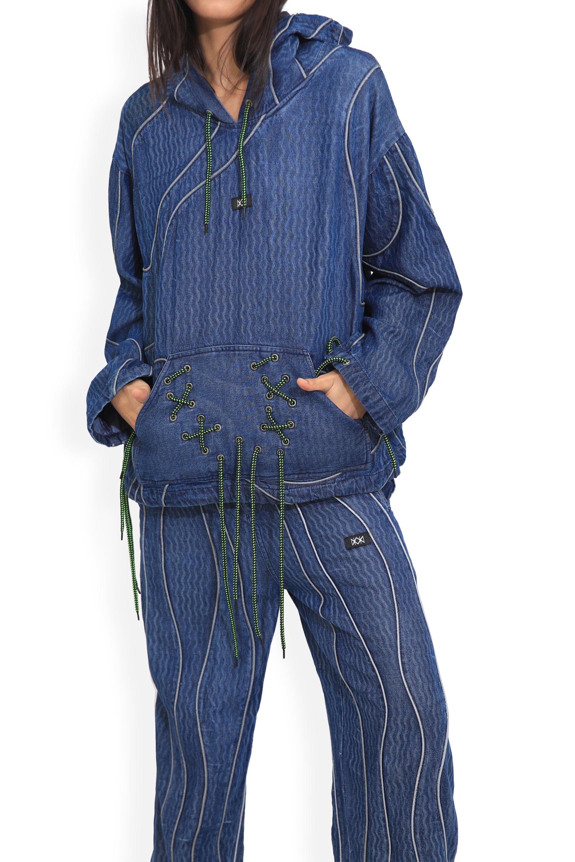 Denim Reflective Set| Unisex | Cargos | Hoodie
