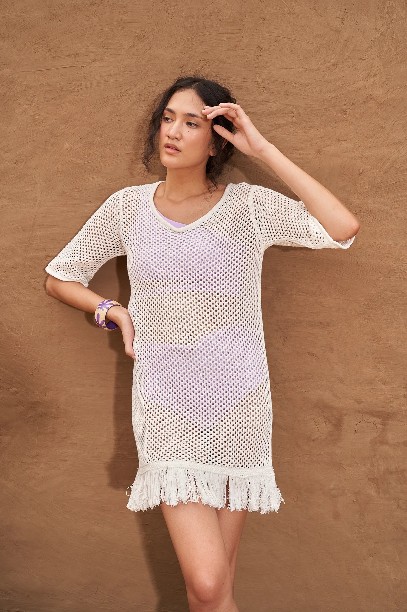 knit dress | white | beach coverall | mini dress