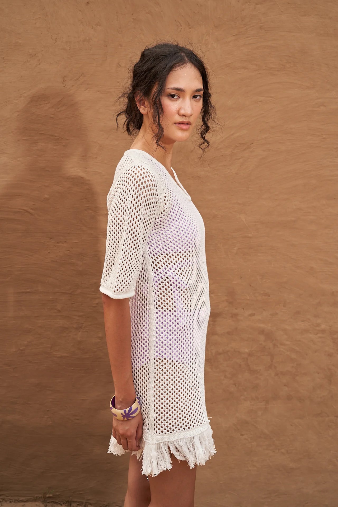 knit dress | white | beach coverall | mini dress