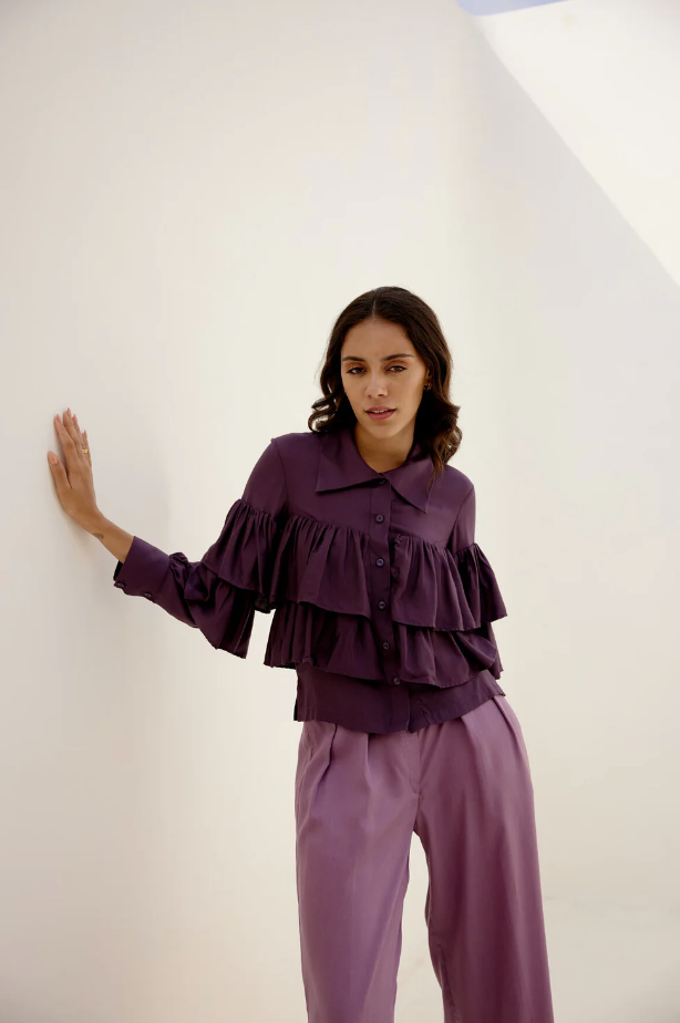 Lavender Ruffles Top
