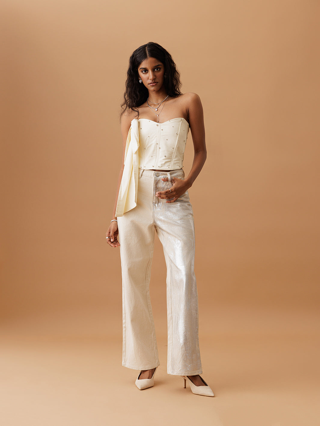 off-white cotton pants | straight fit