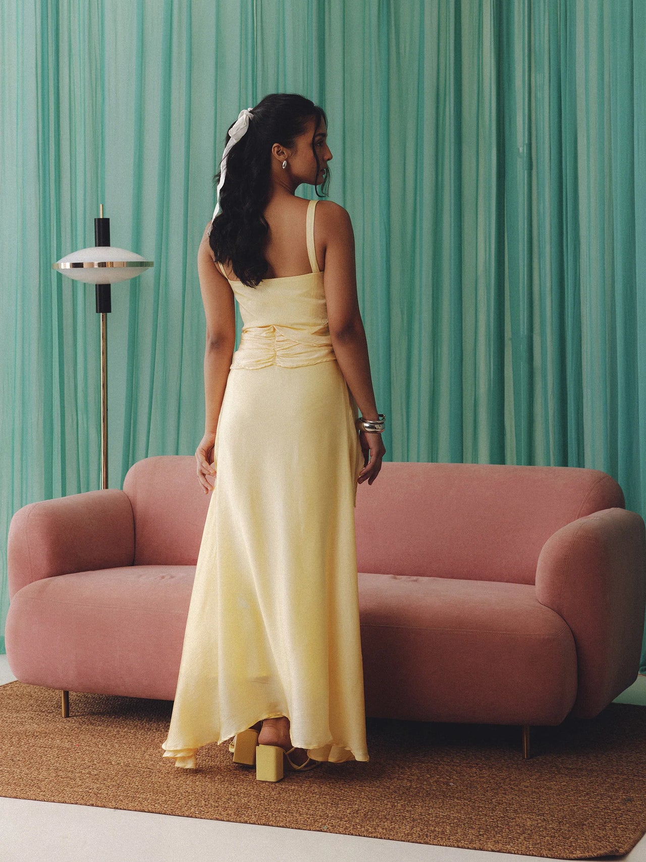 Yellow Savannah Satin Dress