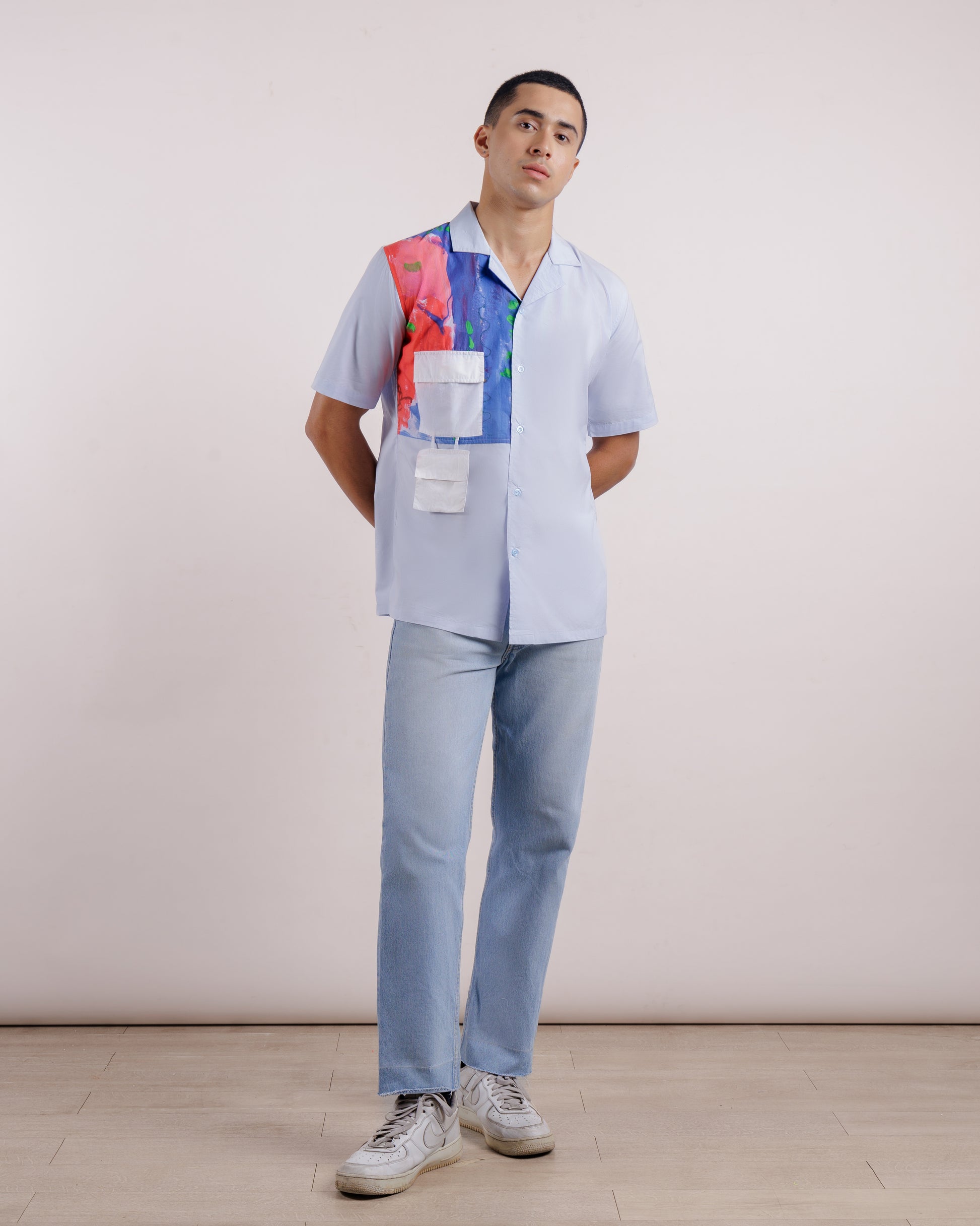 Blue Two Pocket Shirt - Unisex | Cotton Lycra