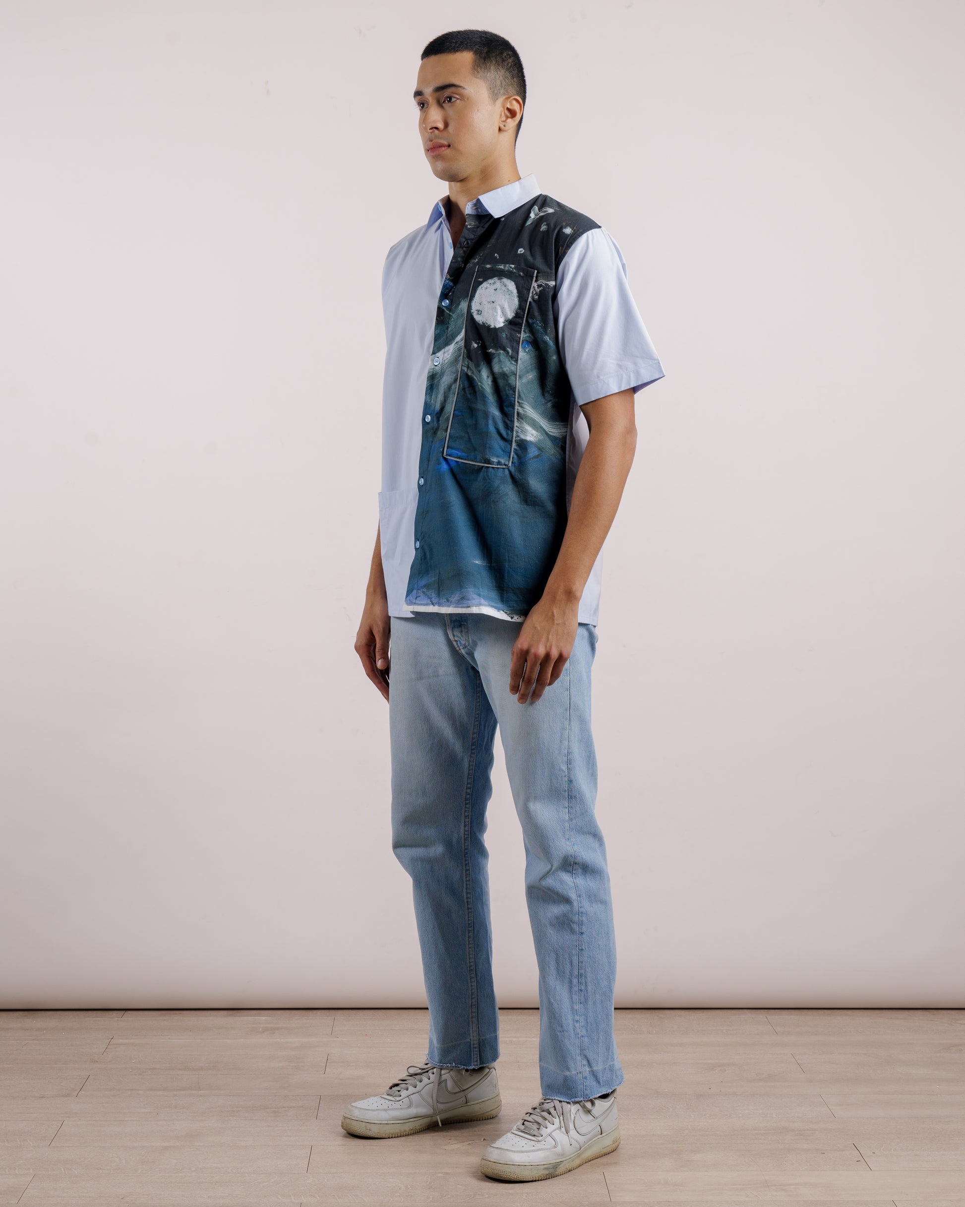 Blue Midnight Moon Shirt - Unisex | Cotton Lycra