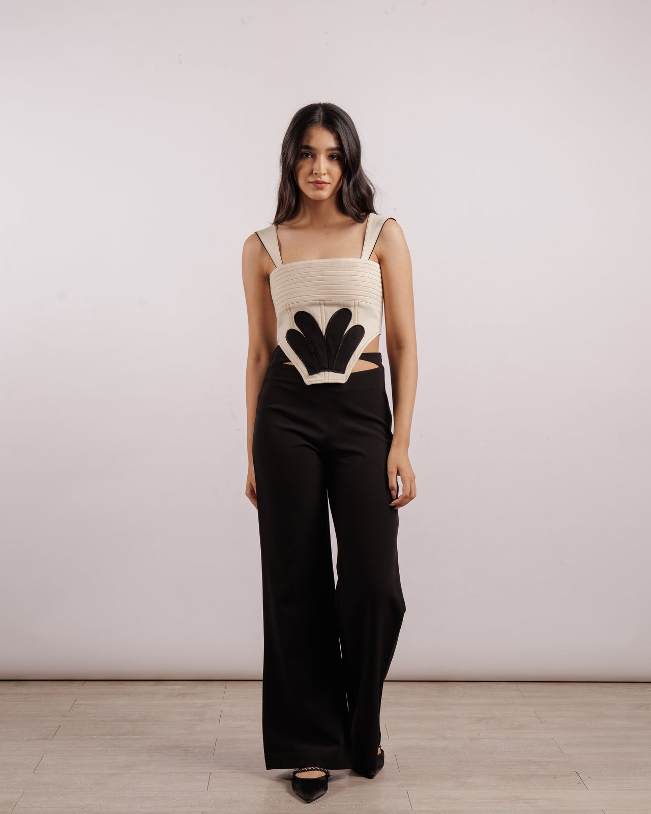 Big Flower Corset - Creme
