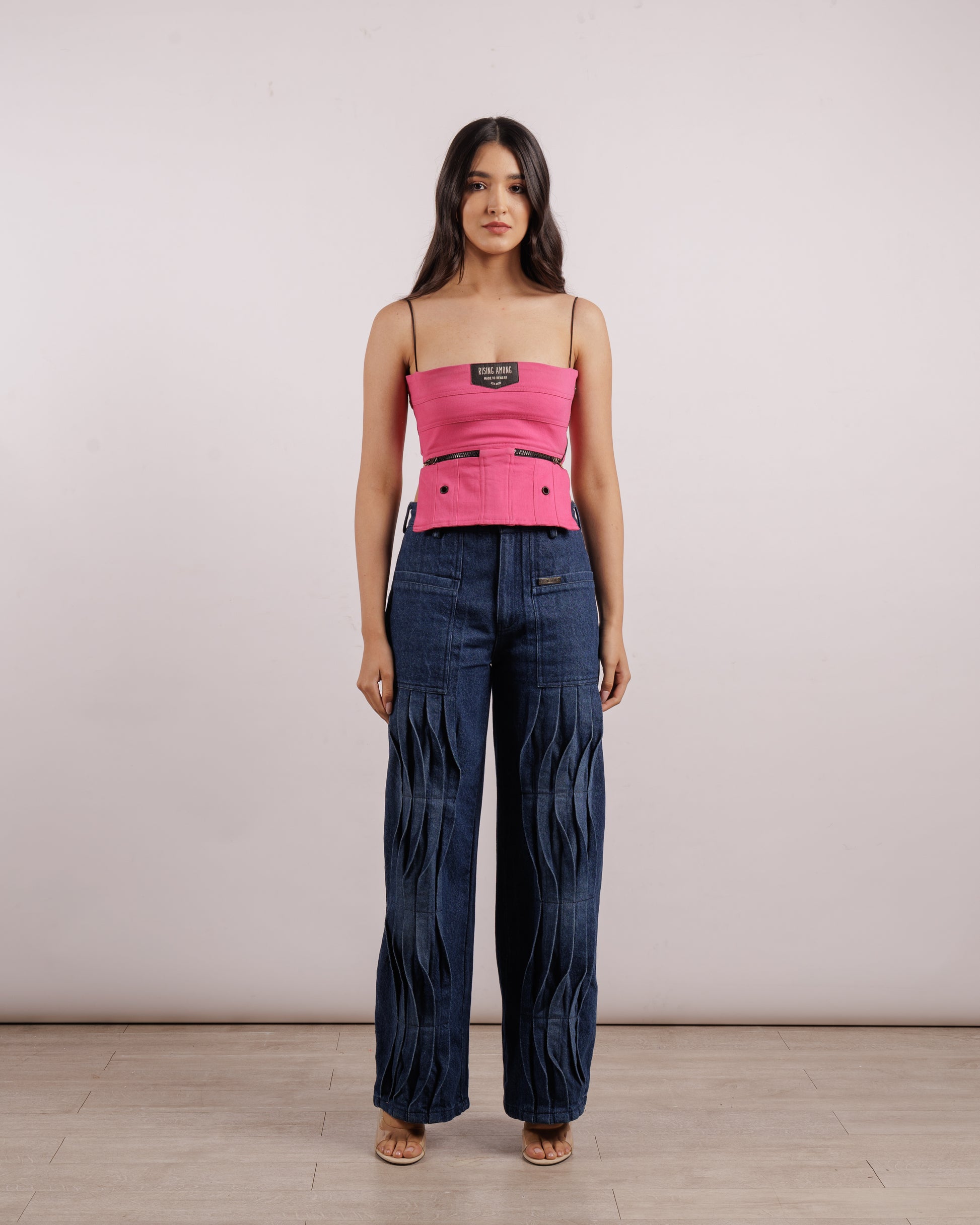 Denim Pleated Pants - Unisex | Baggy