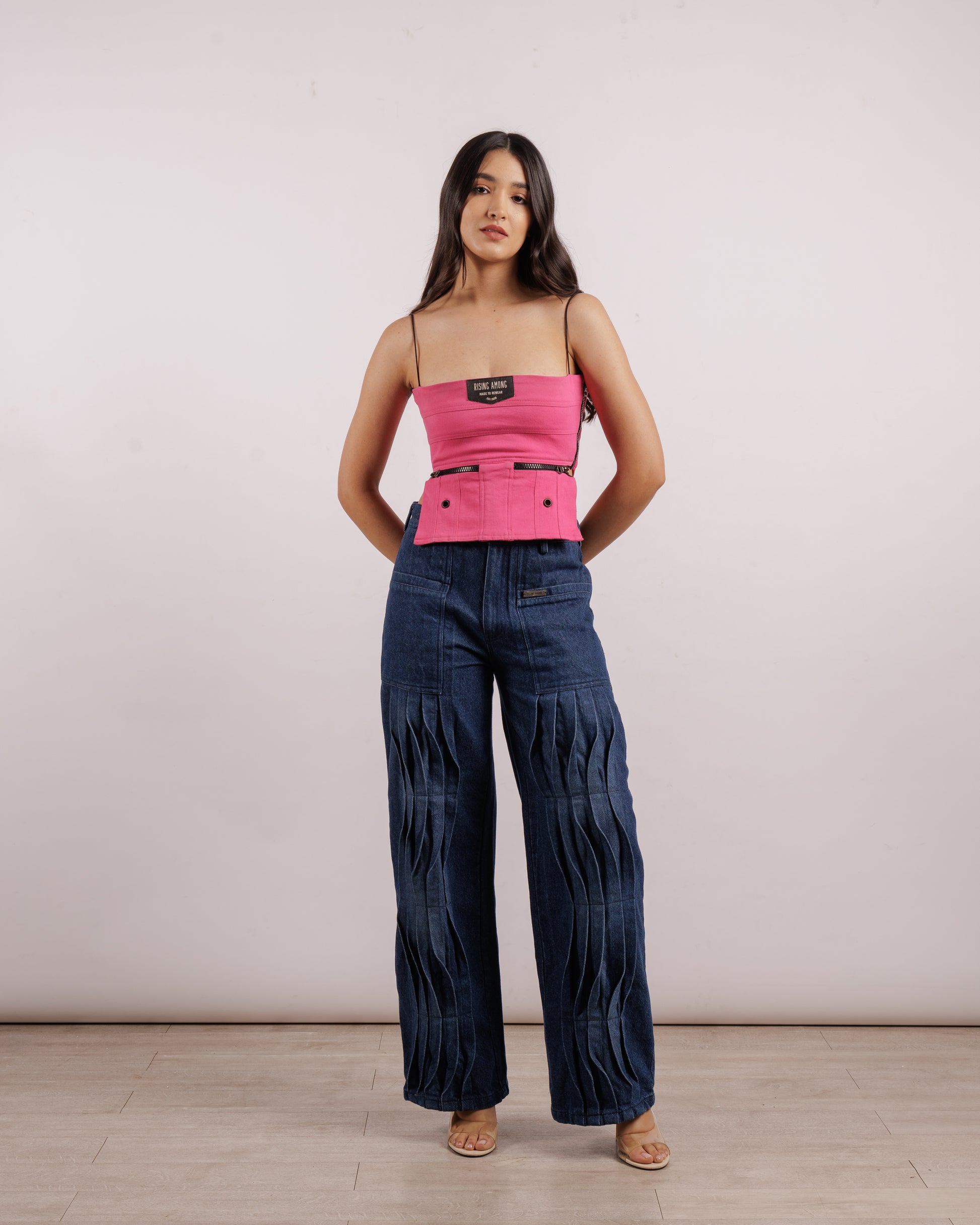 Denim Pleated Pants - Unisex | Baggy