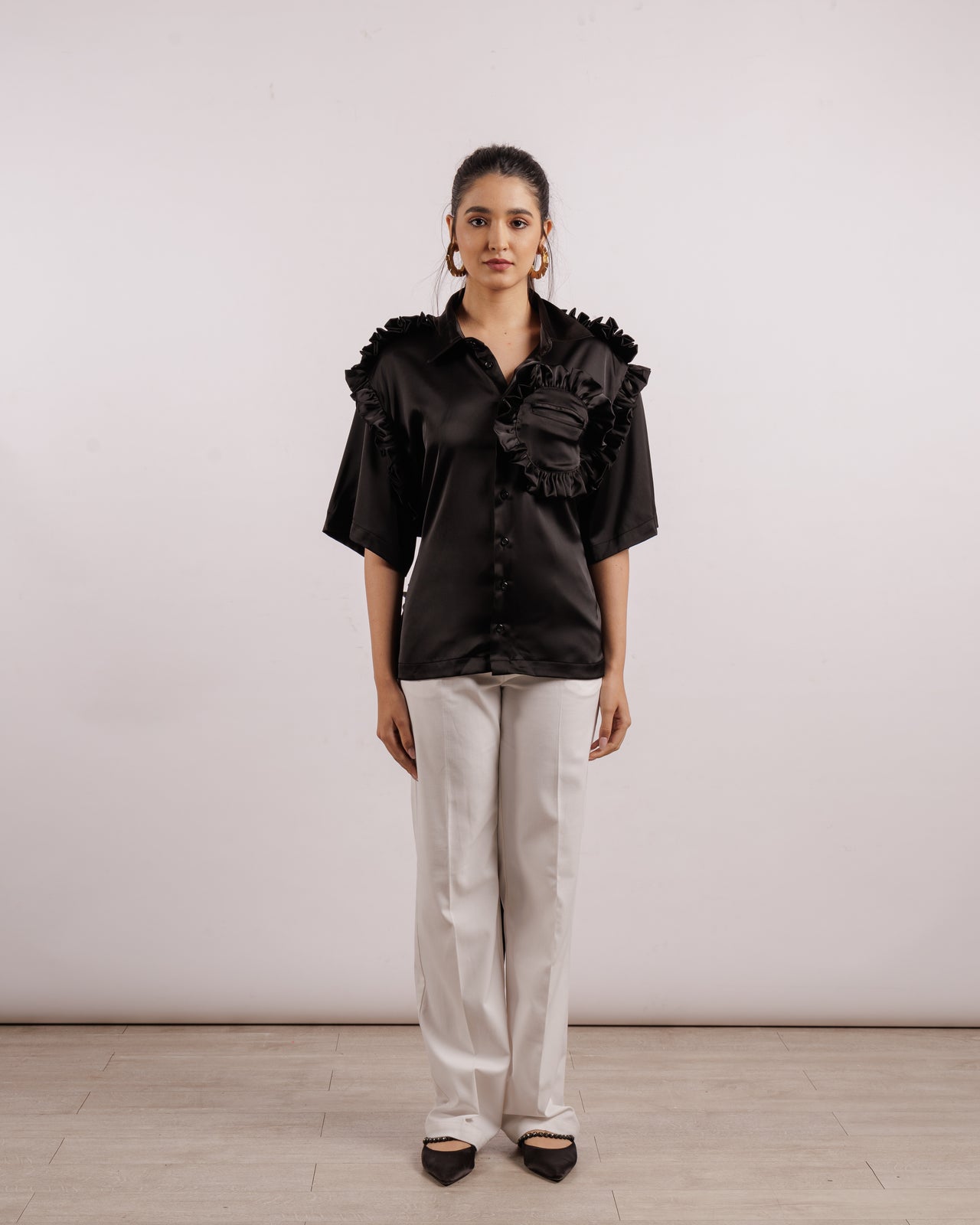 Silky Candyman Buttondown - Black