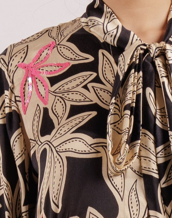 Hazel Knot Shirt | Silk | Printed