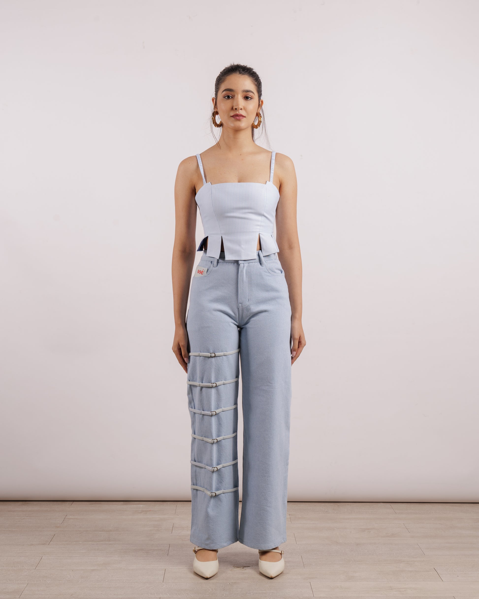 Blue Buckle Pants | Fashion | Women Jeans