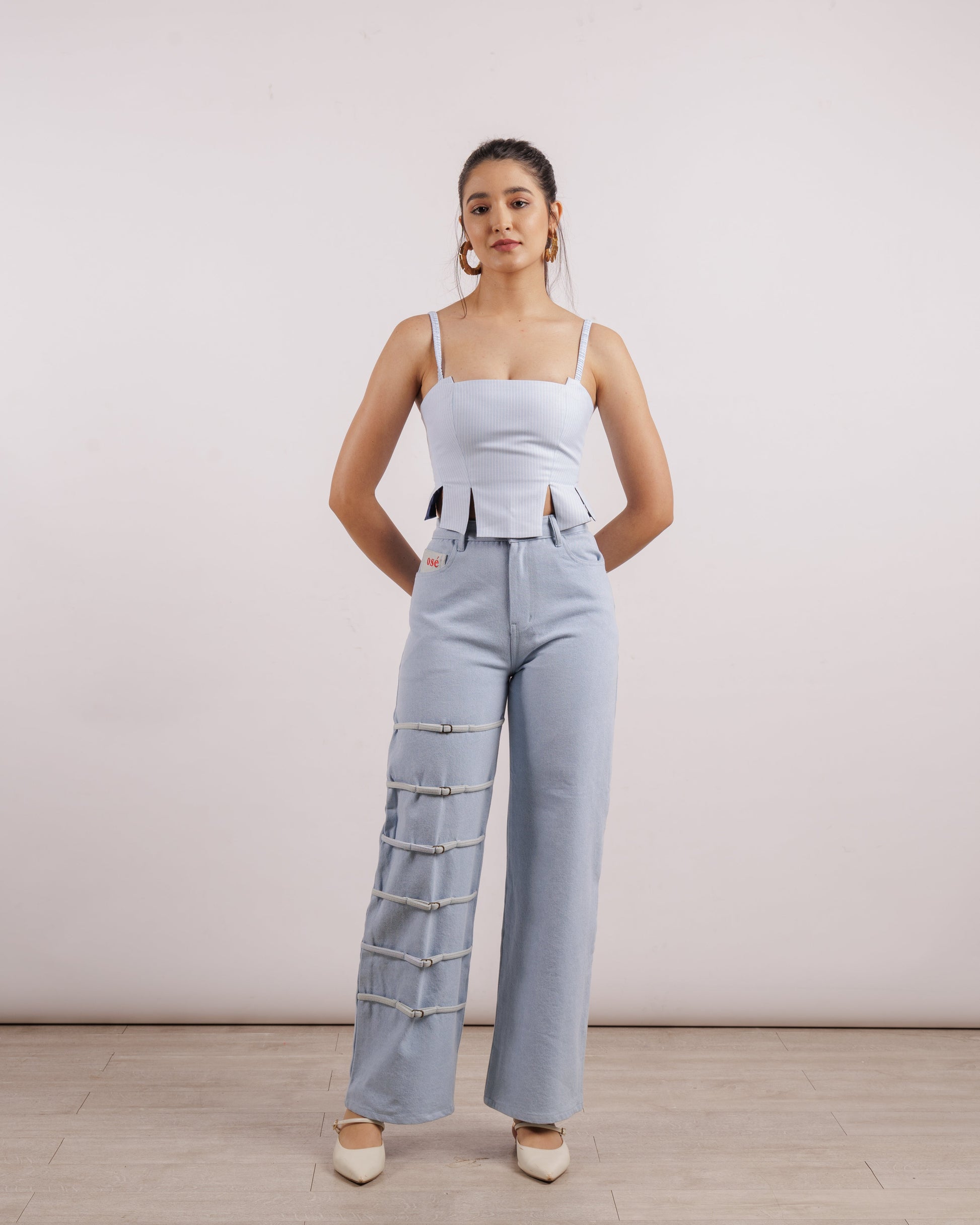 Blue Buckle Pants | Fashion | Women Jeans