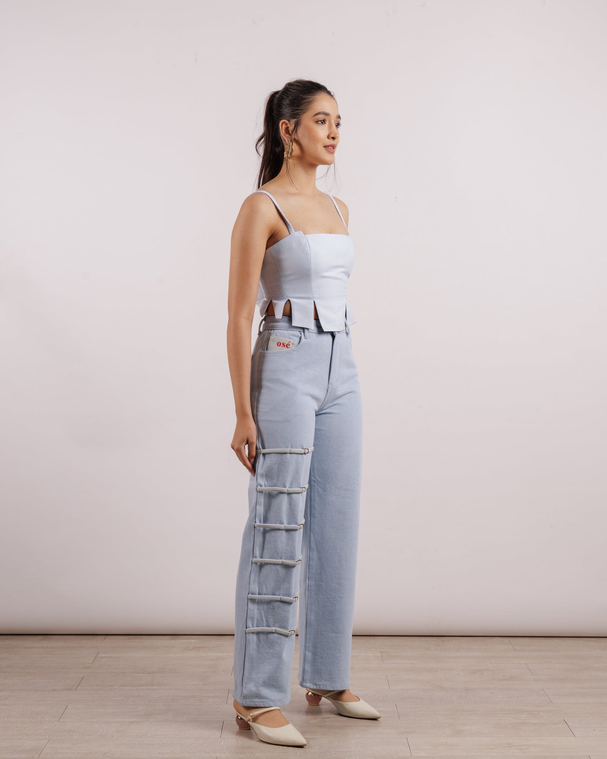 Blue Buckle Pants | Fashion | Women Jeans