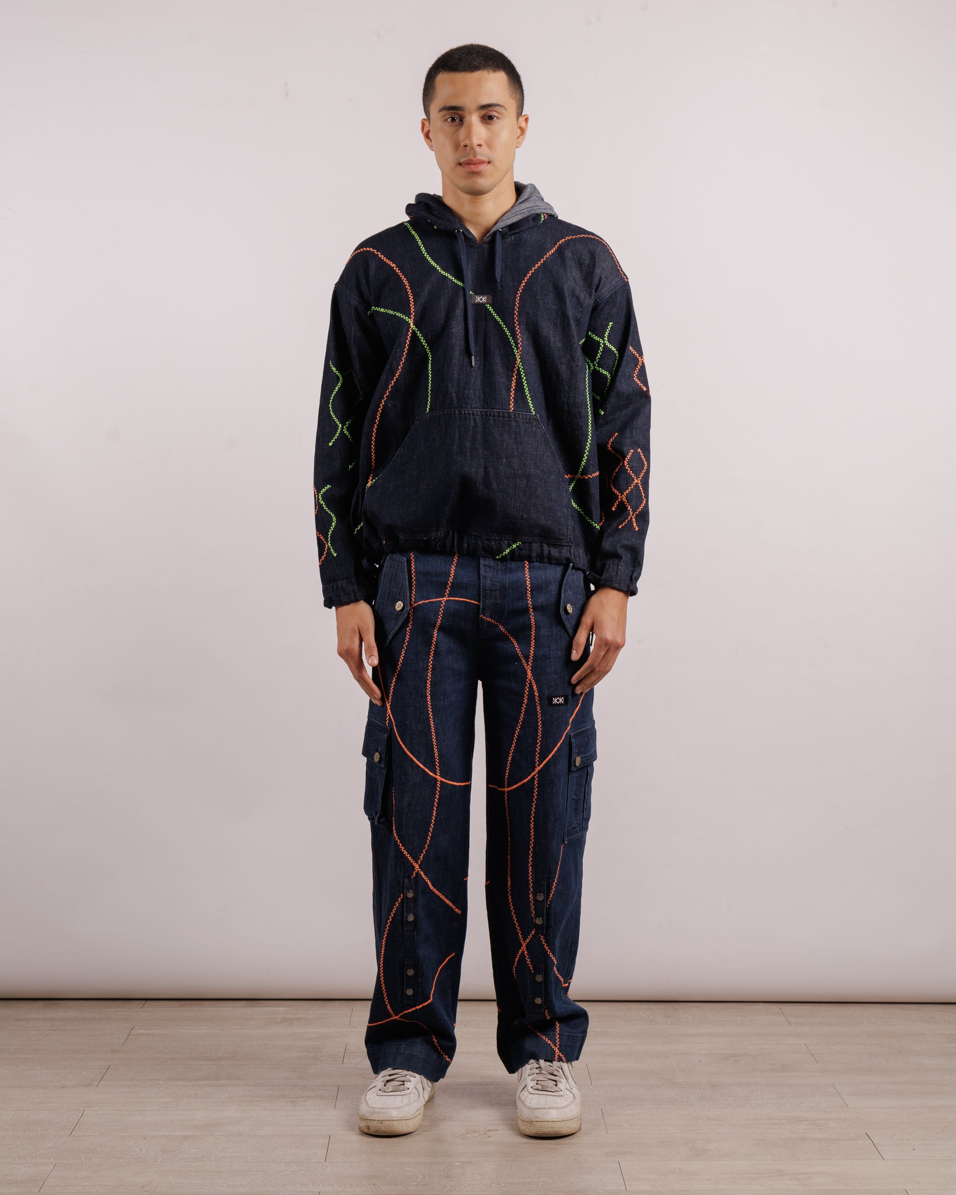 Denim Embroidered Set - Unisex | Hoodie + Pants
