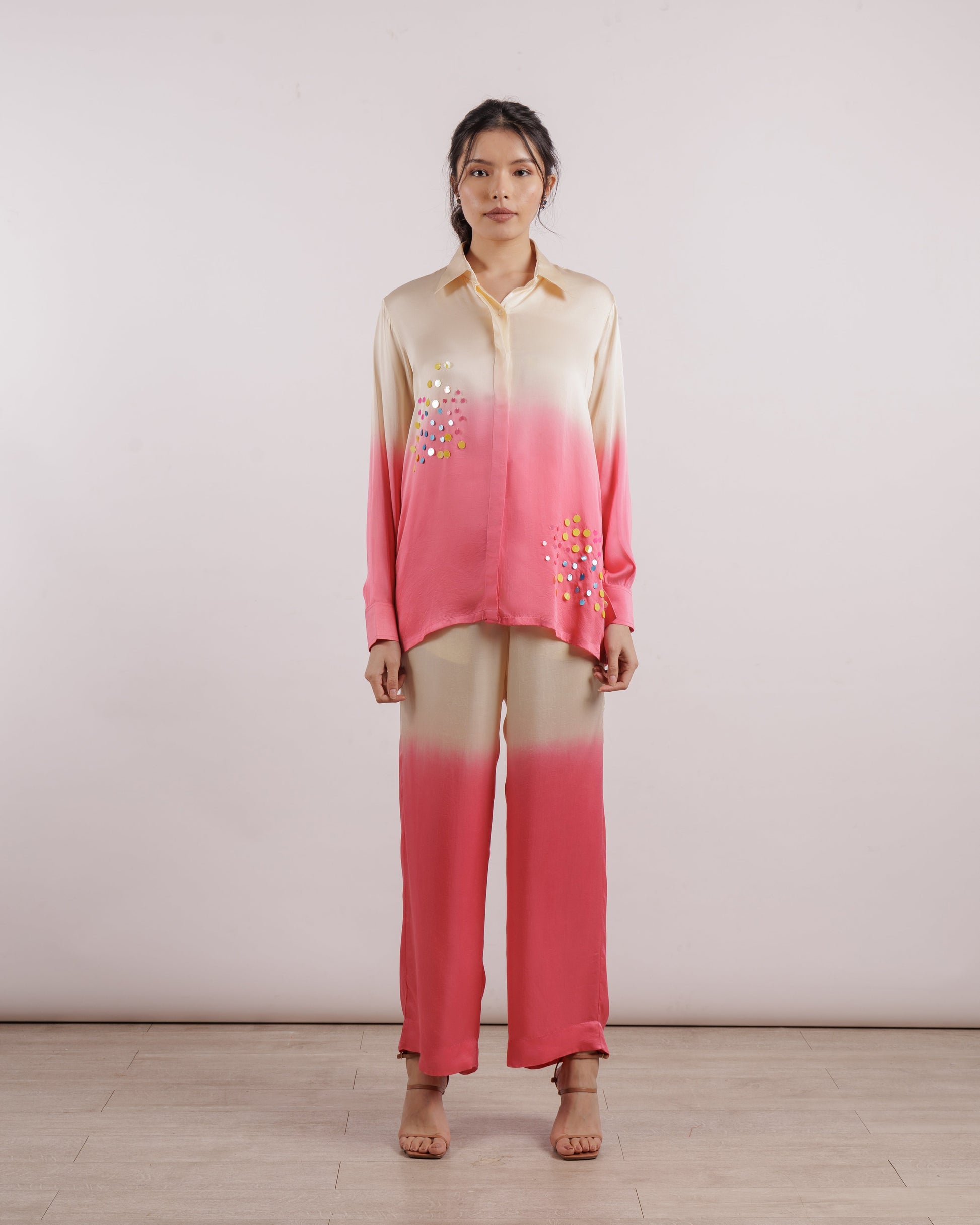 Pink Berry Leheriya Shirt | Silk