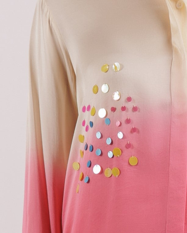 Pink Berry Leheriya Shirt | Silk