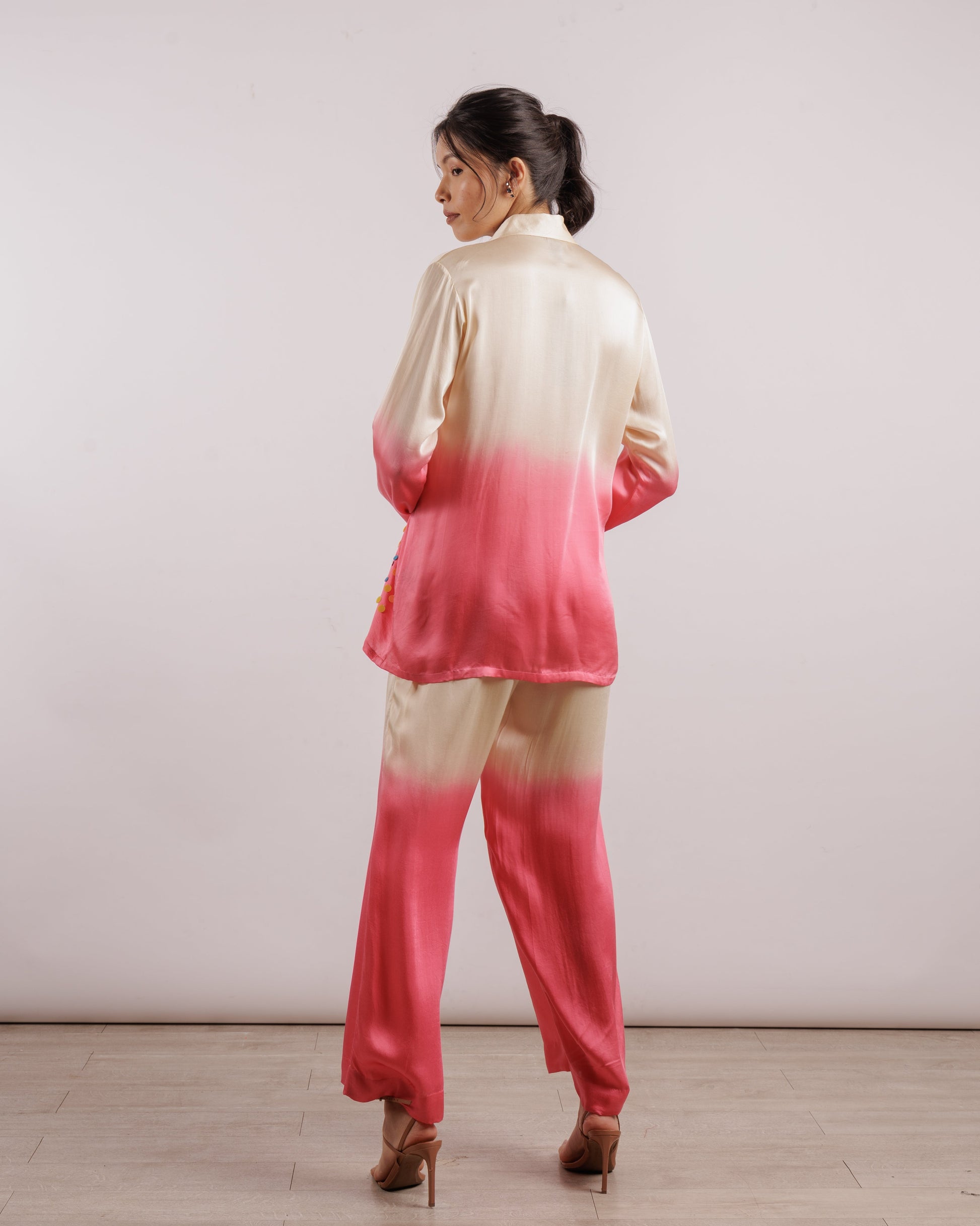 Pink Berry Leheriya Shirt | Silk