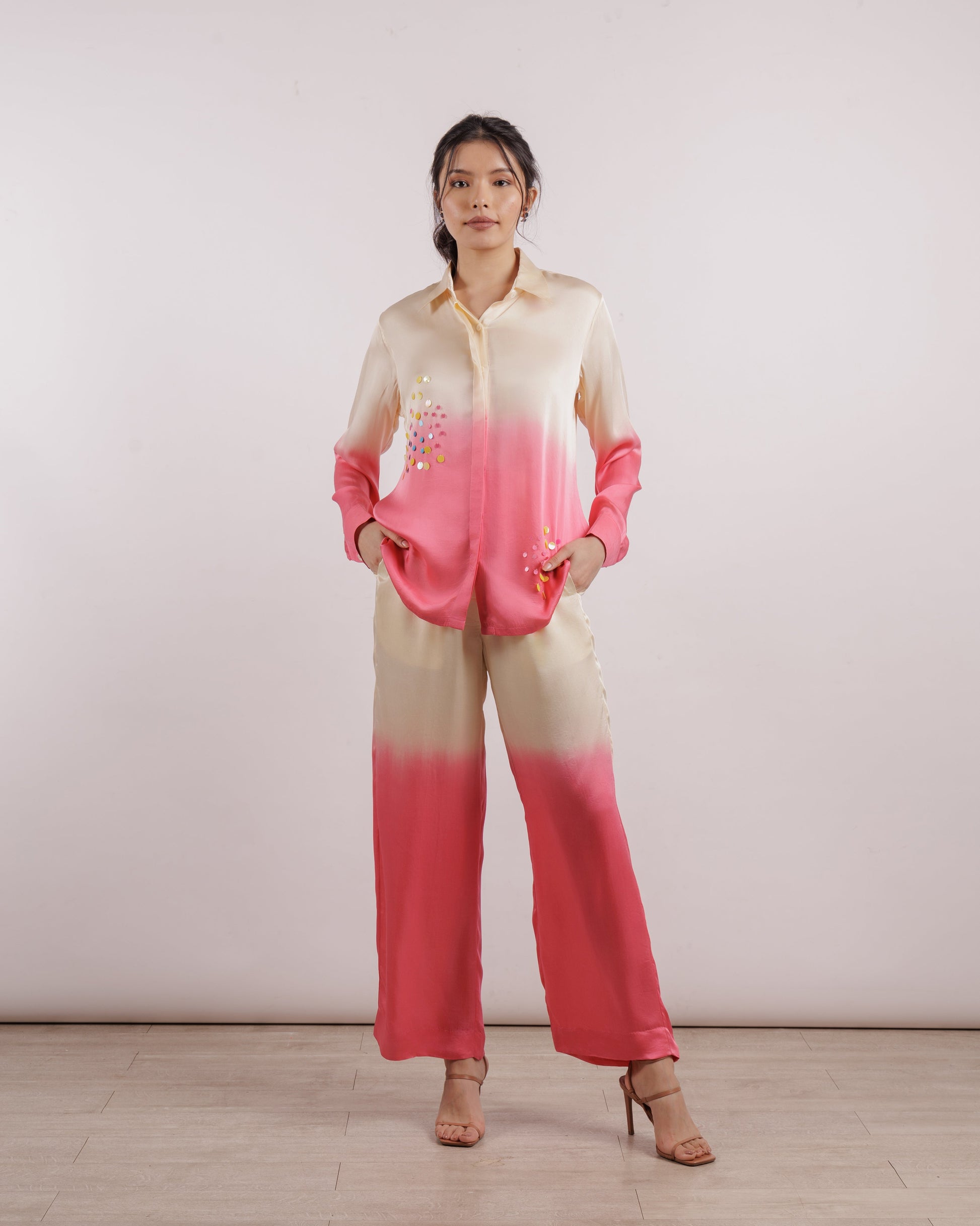 Pink Berry Leheriya Shirt | Silk