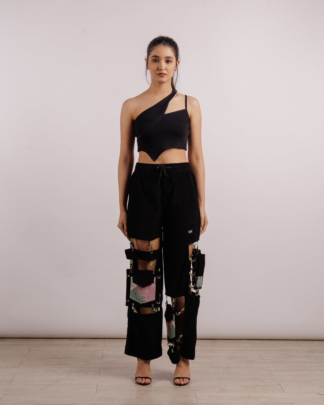 Caged Track Pants Black