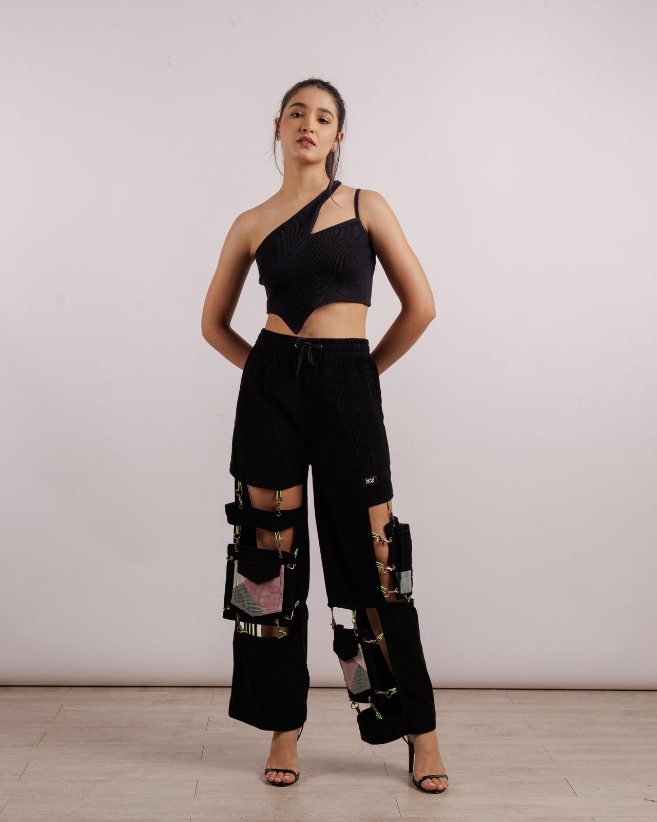 Caged Track Pants Black