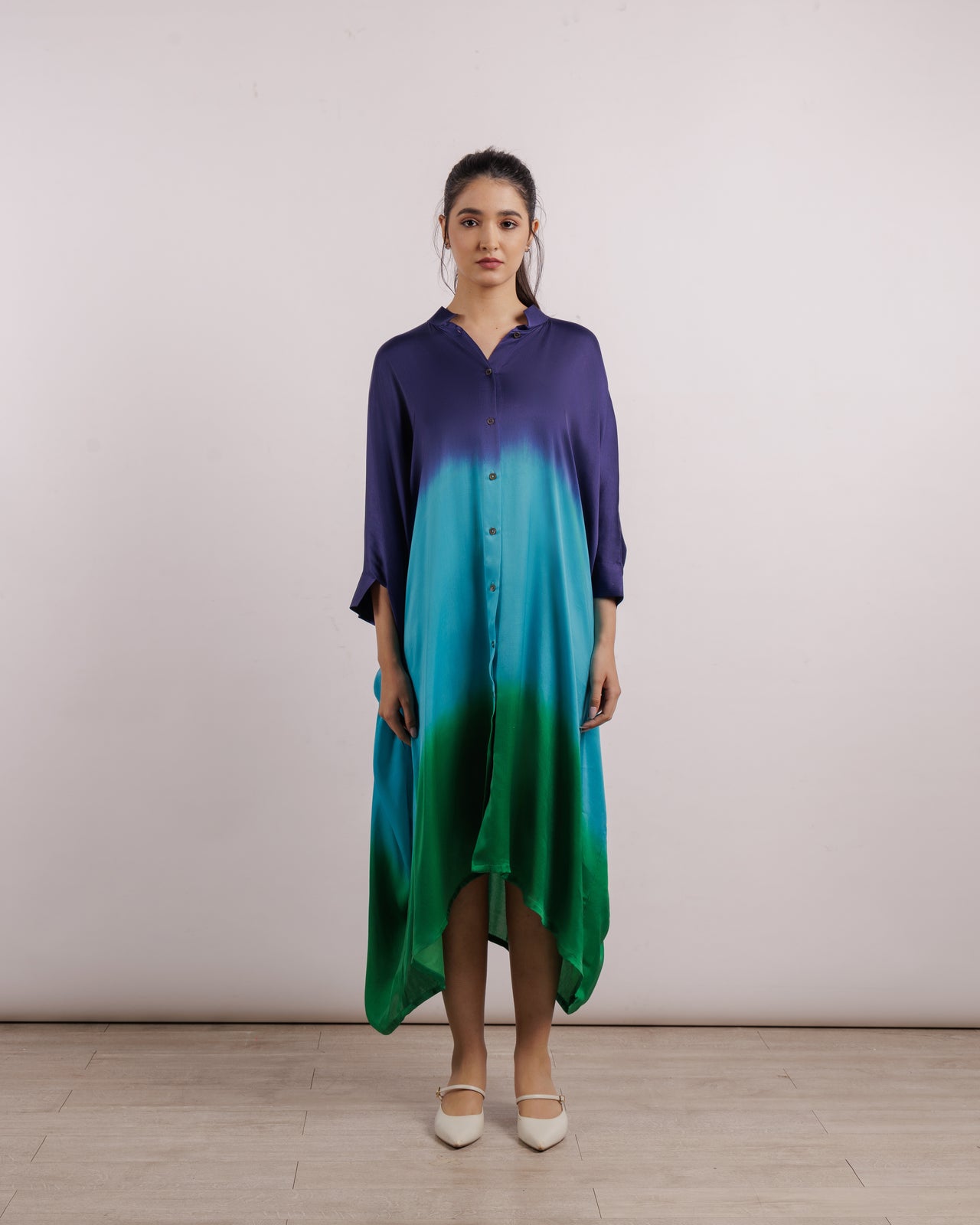 Blue Leheriya Kimono Dress | Silk