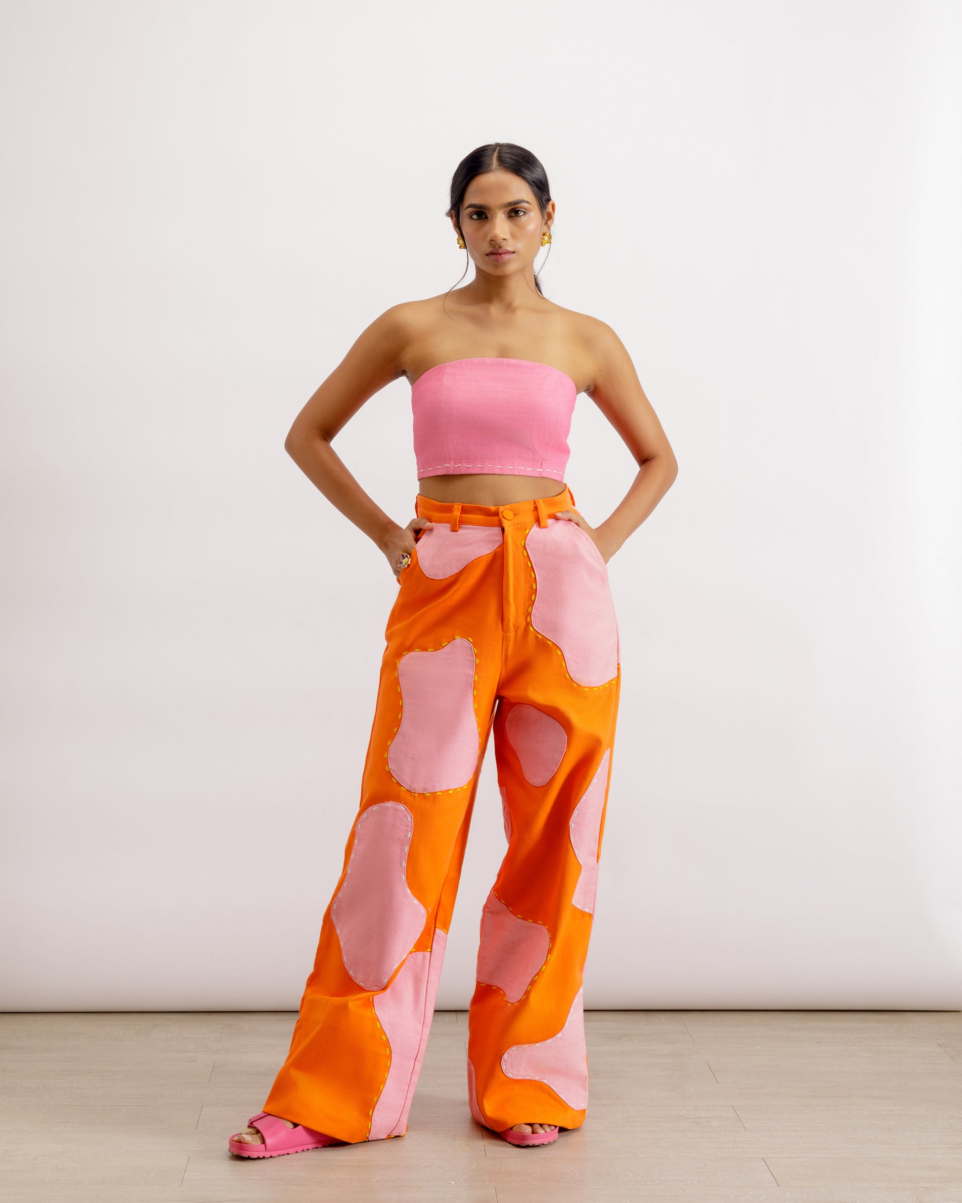 Pink and orange pants | denim | concert inspo