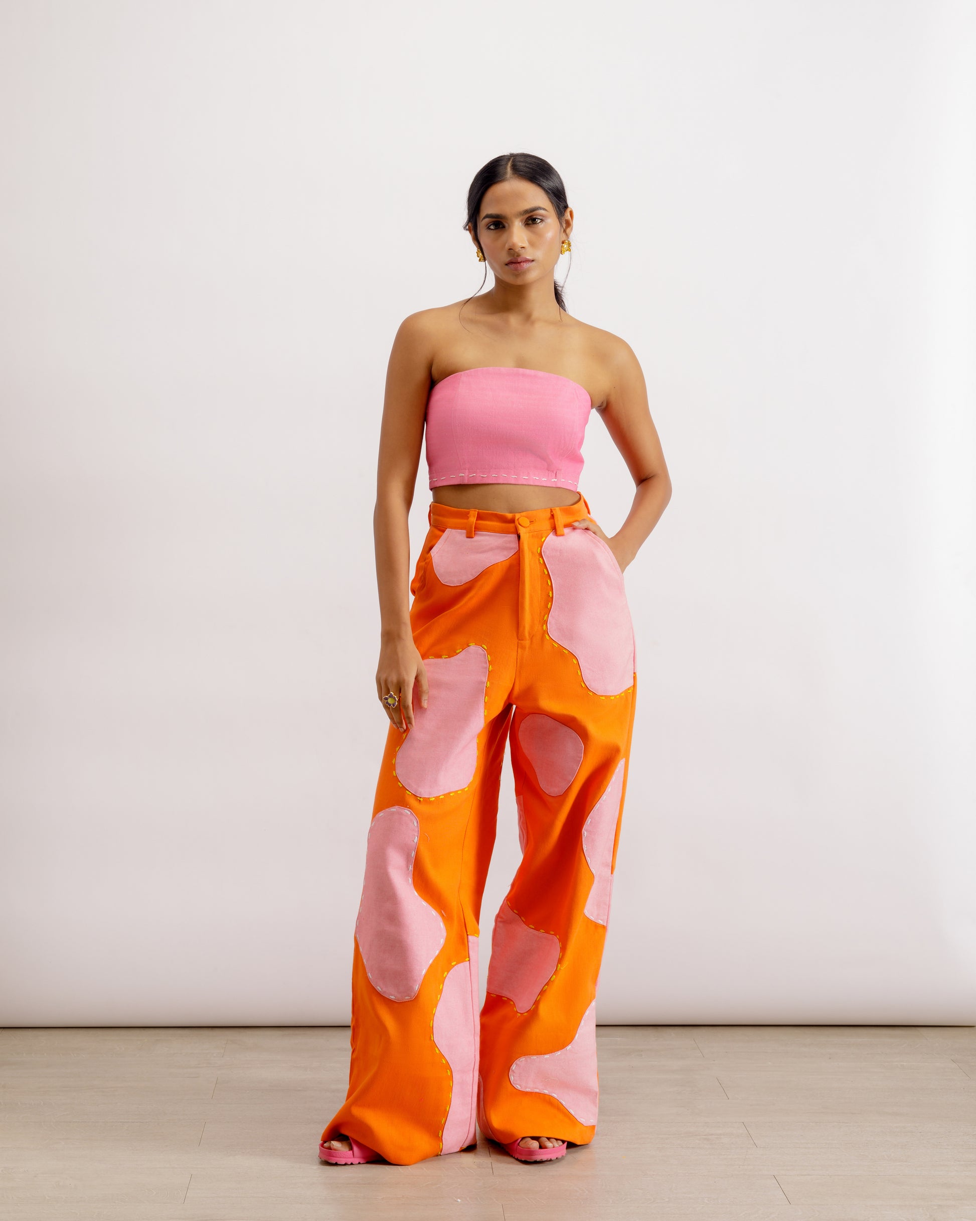 Pink and orange pants | denim | concert inspo