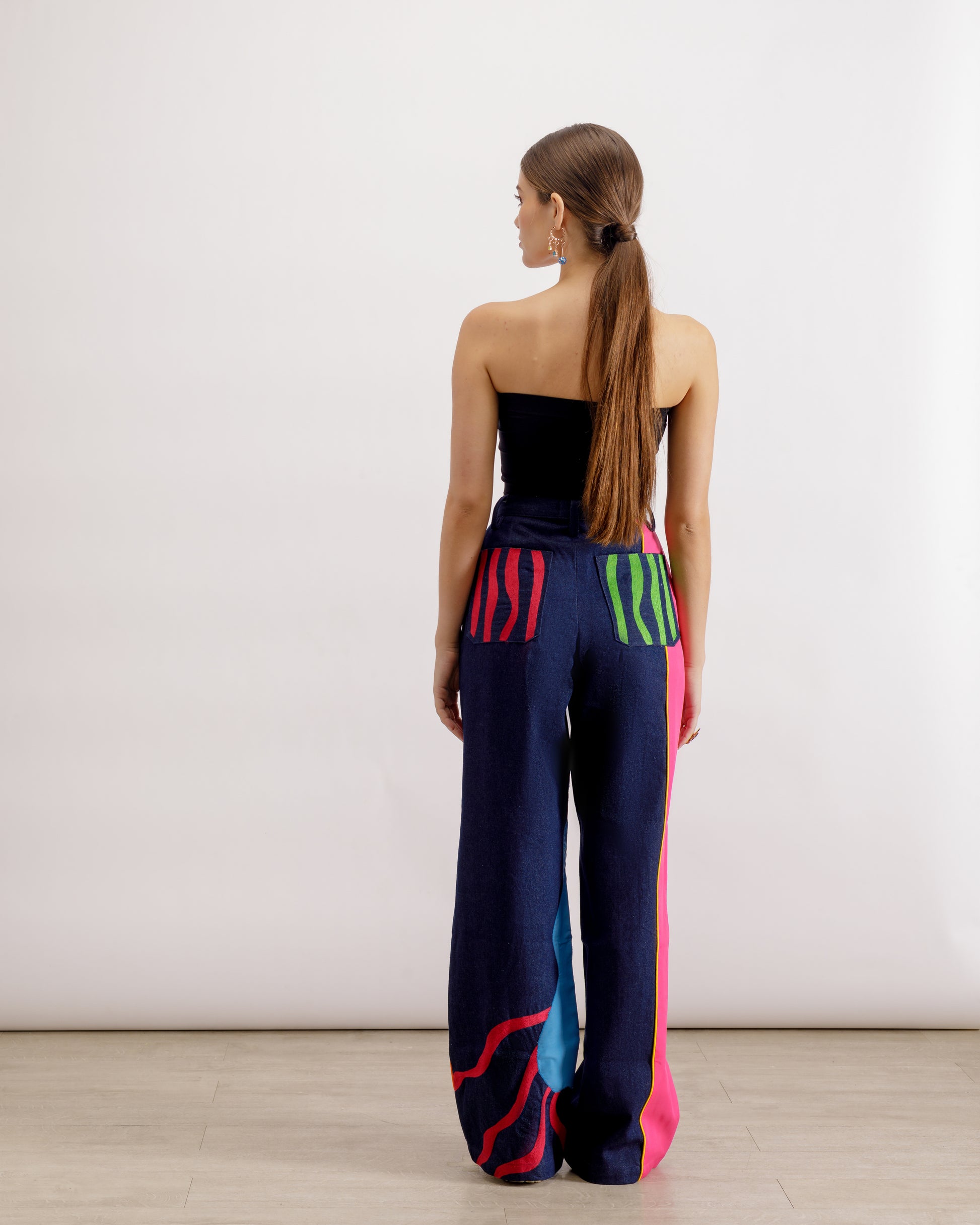 Hand-Embroidered Unisex Denim Pants | Hot N Spicy Curry Pants | PAIVE