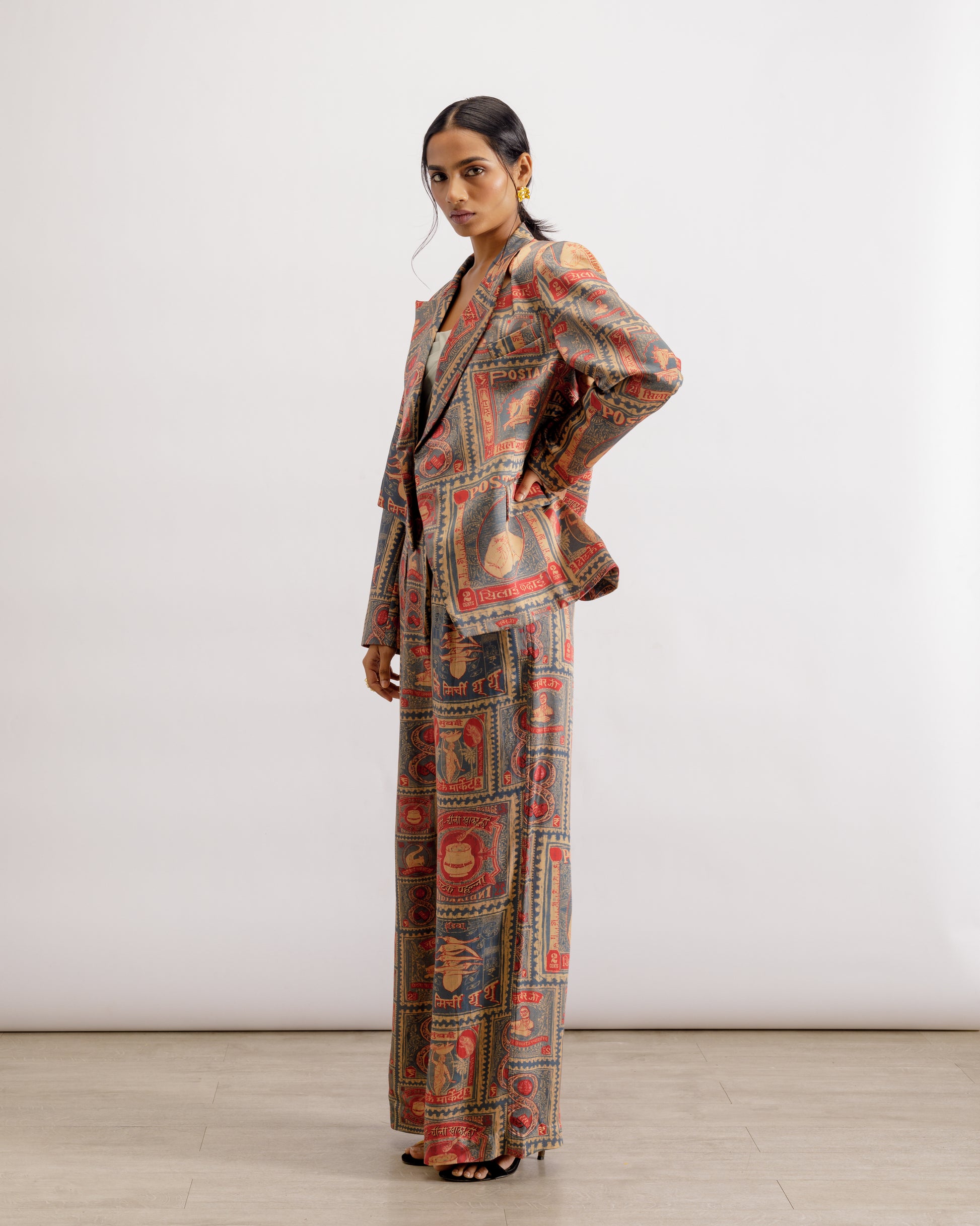 Printed Blazer And Pant Set | Thappa Blazer and Pant Set | PAIVE