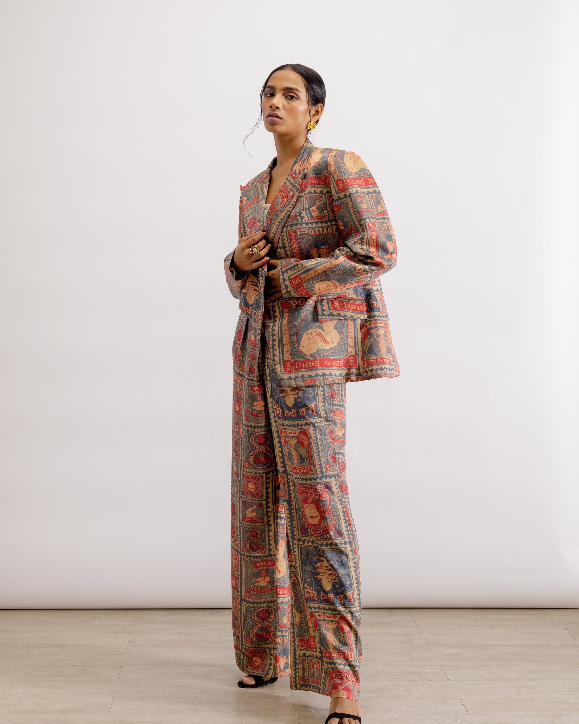 Printed Blazer And Pant Set | Thappa Blazer and Pant Set | PAIVE