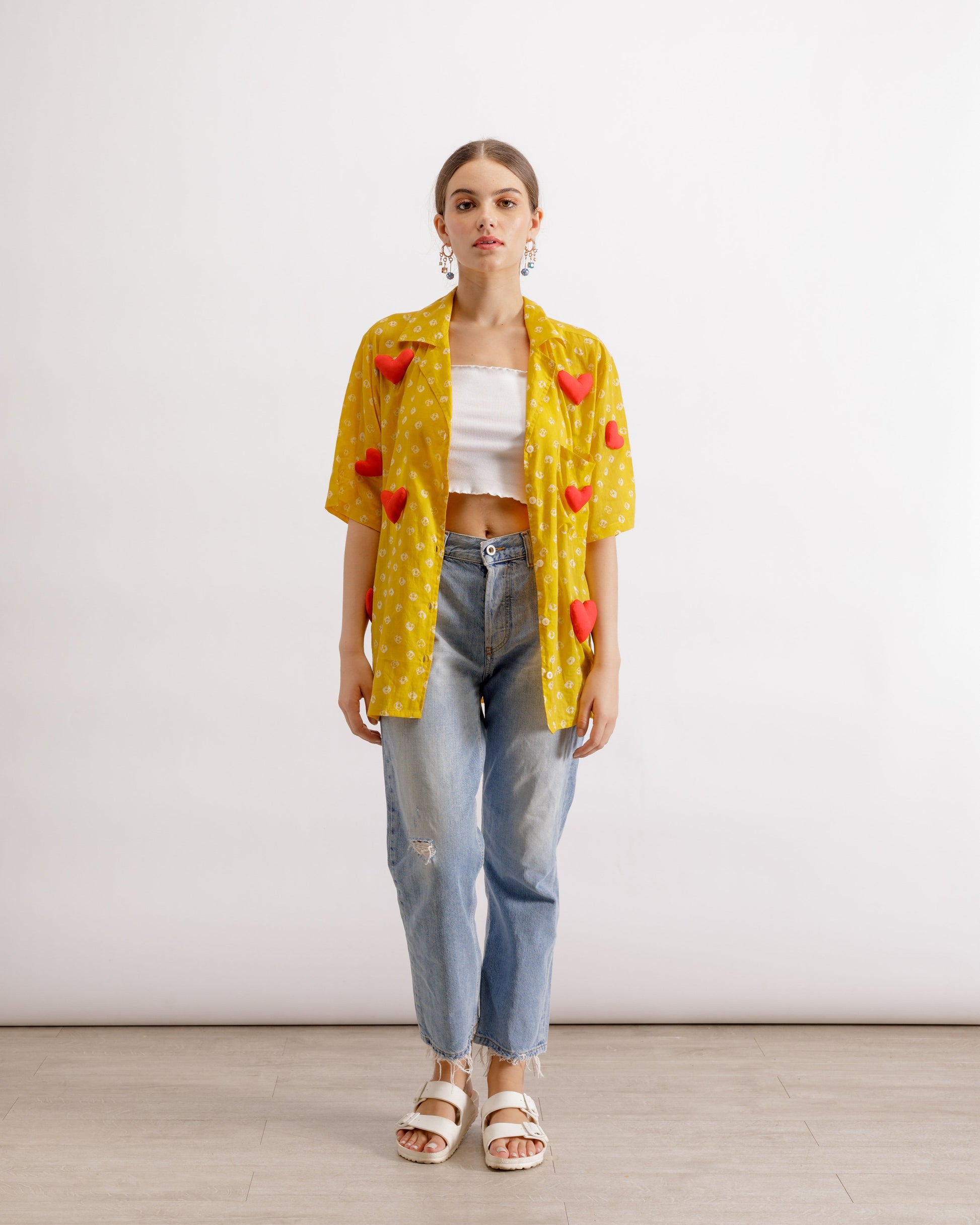 Bandhani Shirt | Barbie Shirt - Yellow & Red | Paive