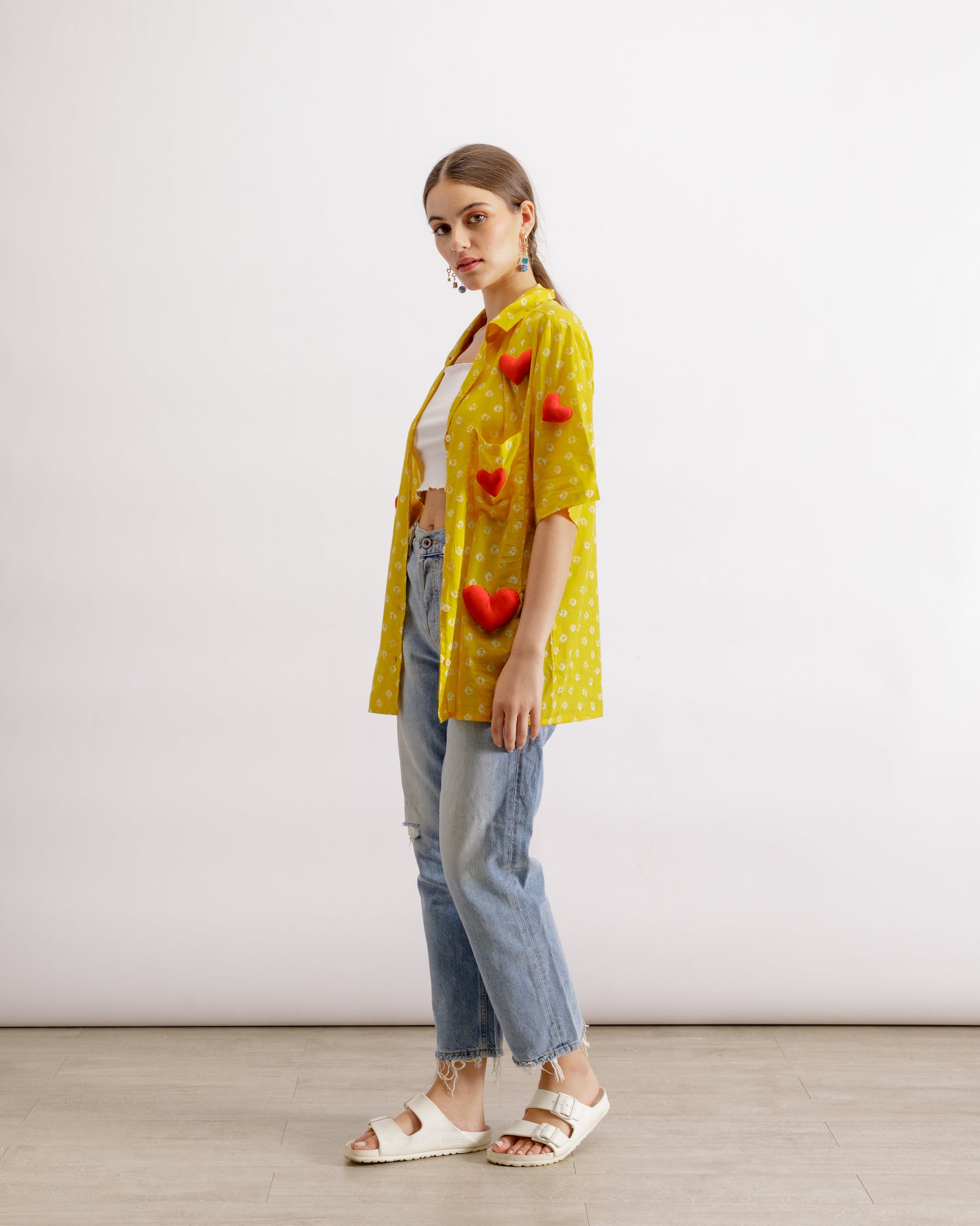 Bandhani Shirt | Barbie Shirt - Yellow & Red | Paive