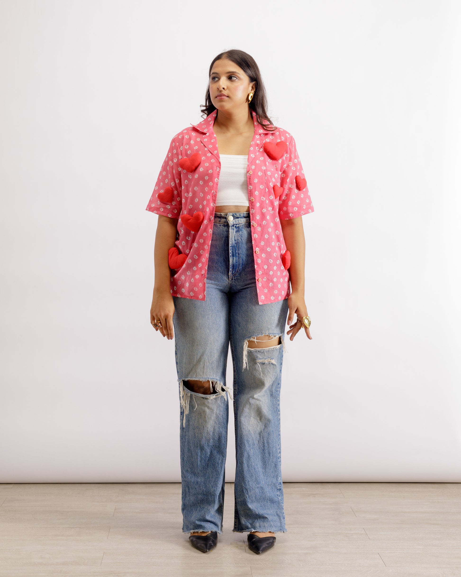 Bandhani Shirt | Barbie Shirt - Yellow & Red | Paive