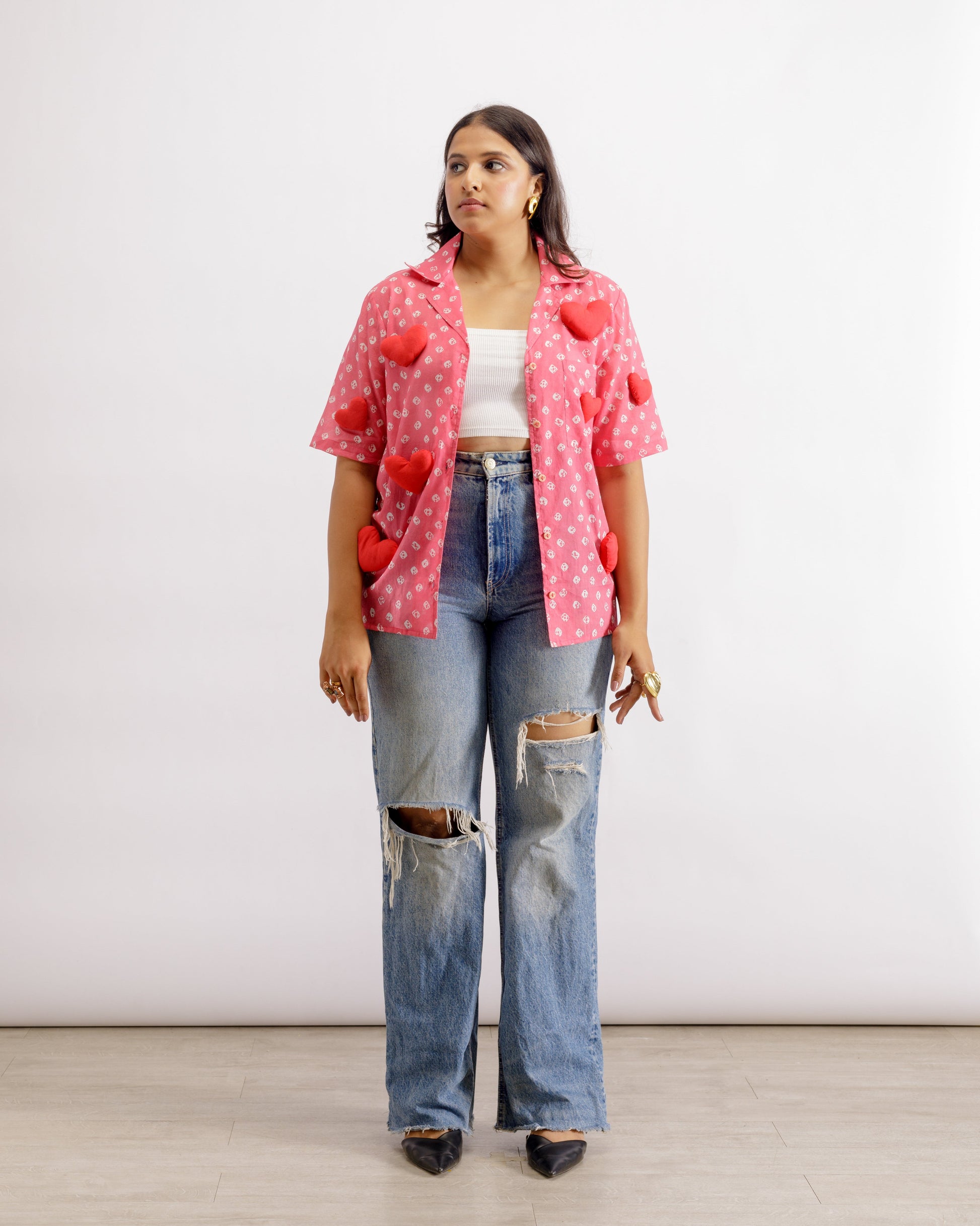 Bandhani Shirt | Barbie Shirt - Yellow & Red | Paive