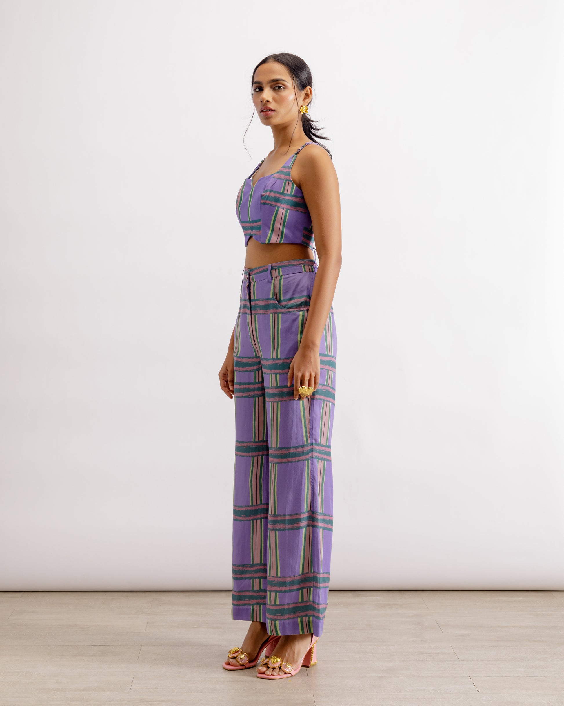 Purple Printed Corset | Digital Print