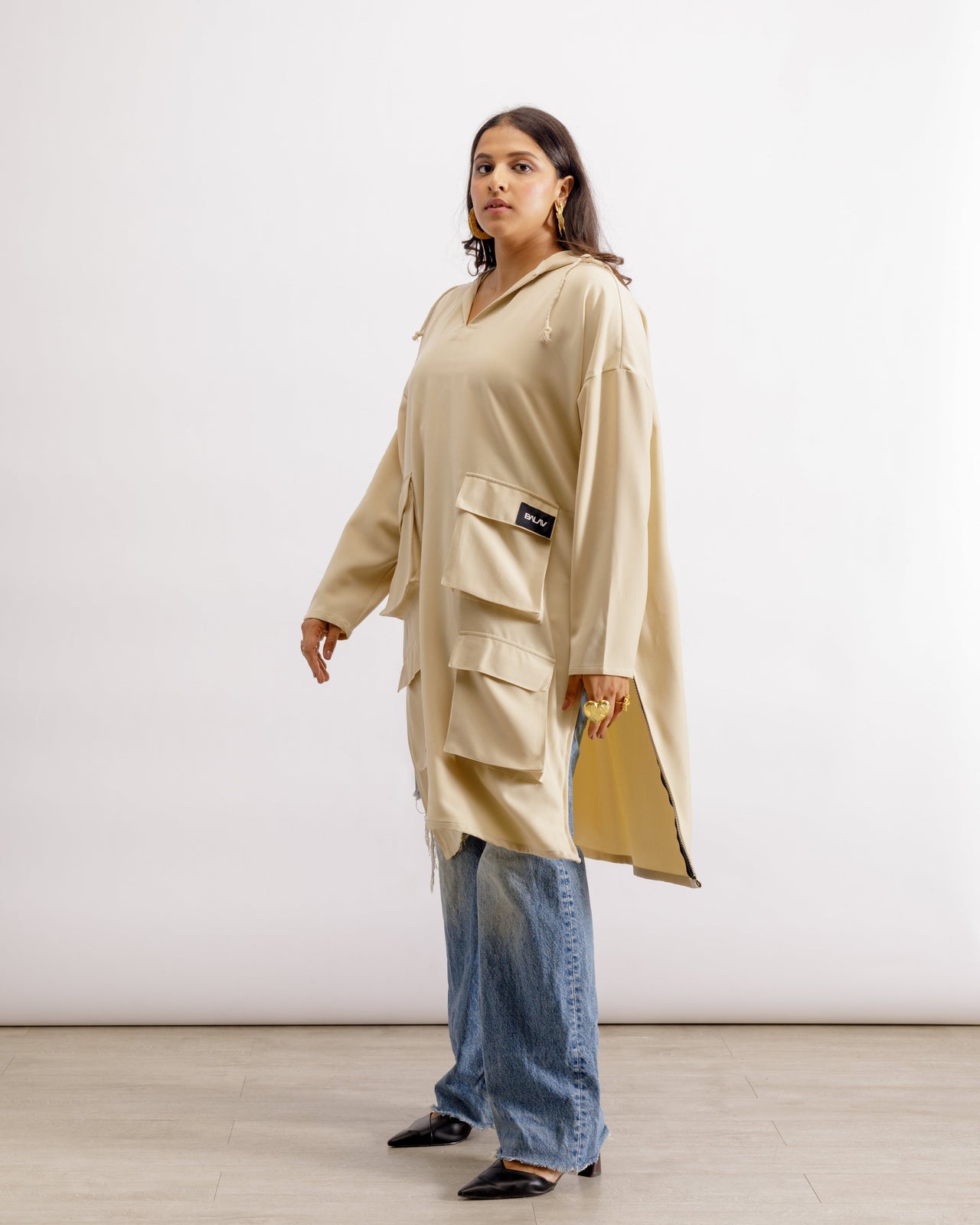 Designer Oversized Hoodie Women | Sloveralls - Ivory | PAIVE