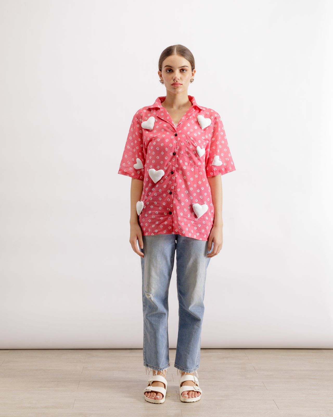 Button Up Shirts For Women | Barbie Shirt - Pink & White | PAIVE