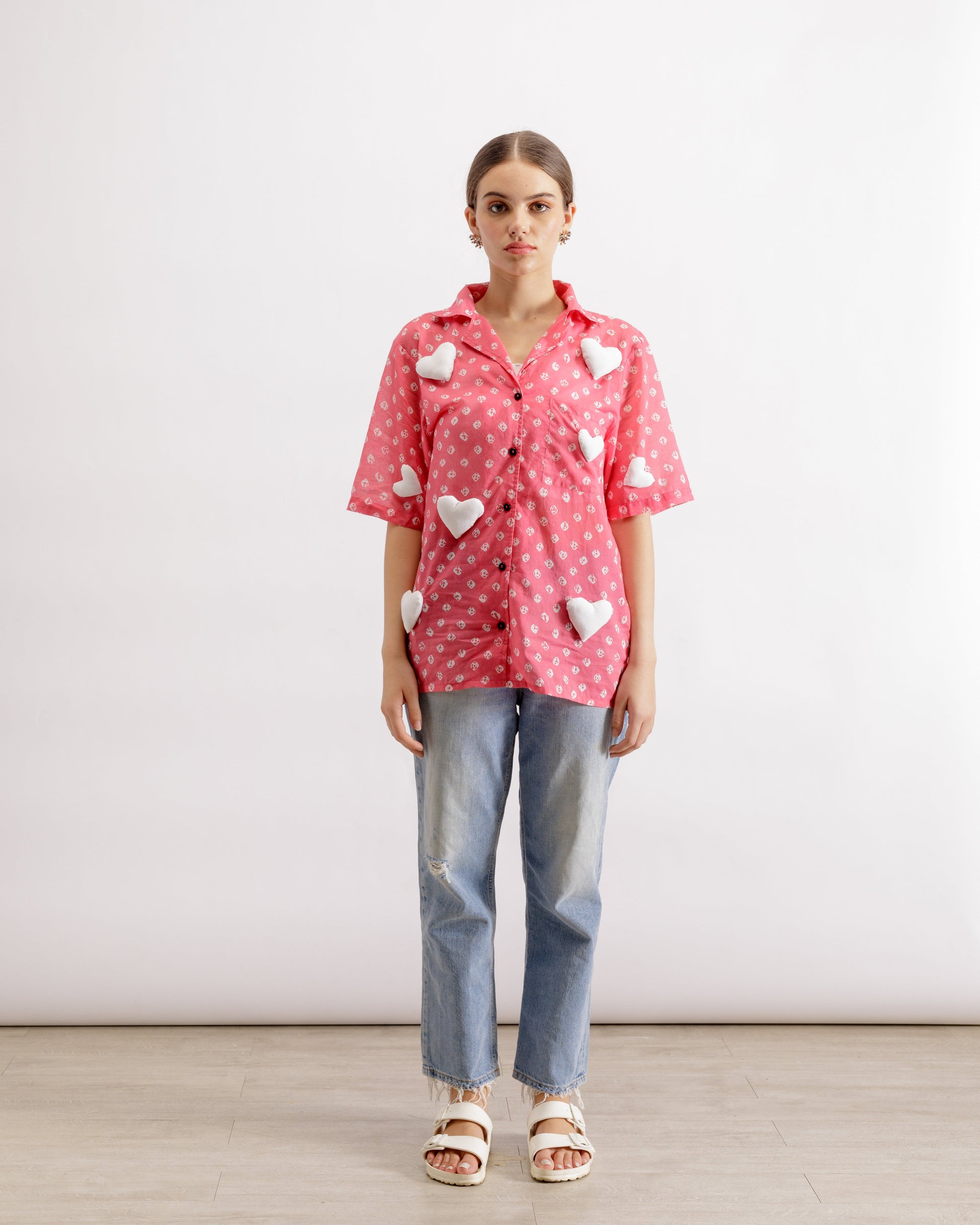 Bandhani Shirt | Barbie Shirt - Yellow & Red | Paive