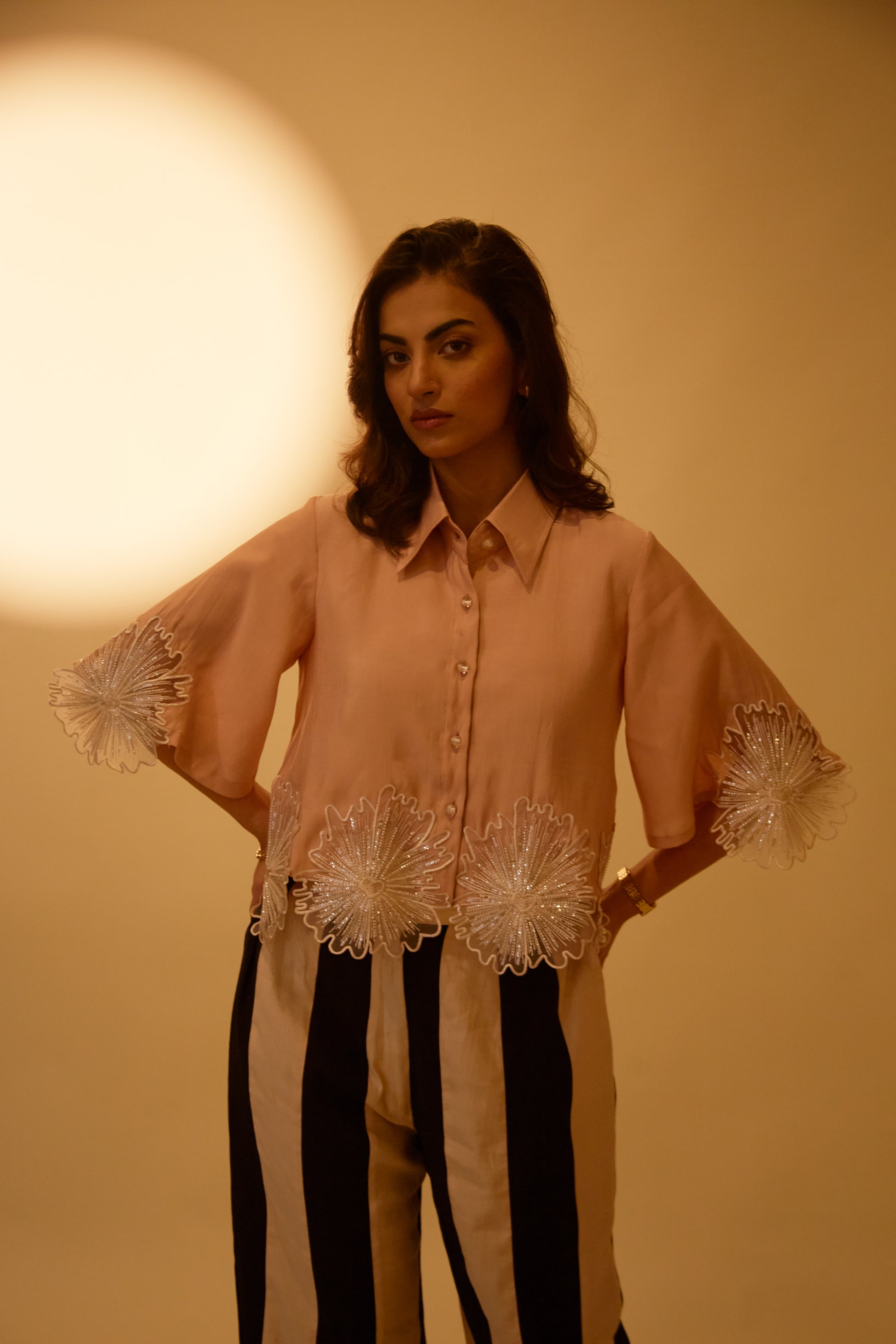  Peach Floral Olie Co-ord Set 
