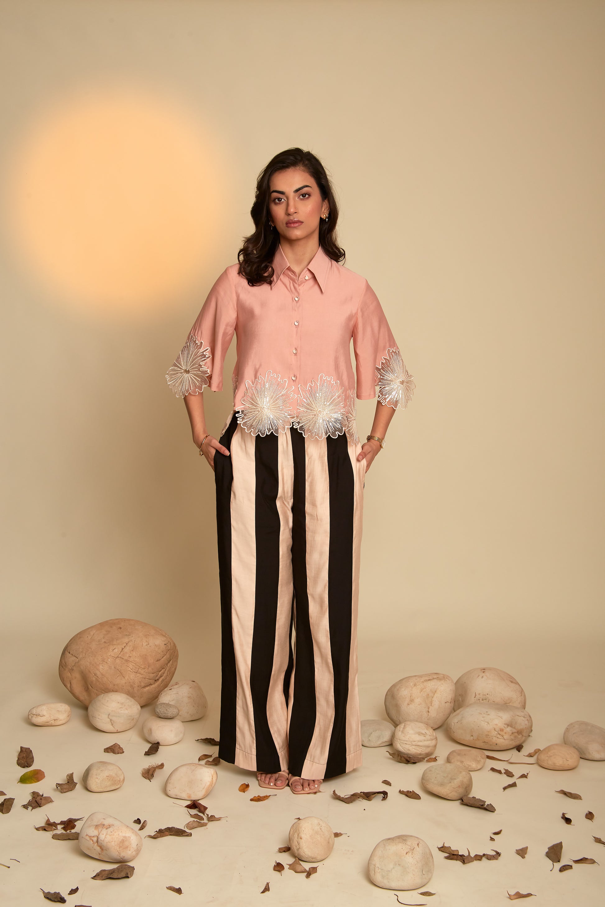  Peach Floral Olie Set 