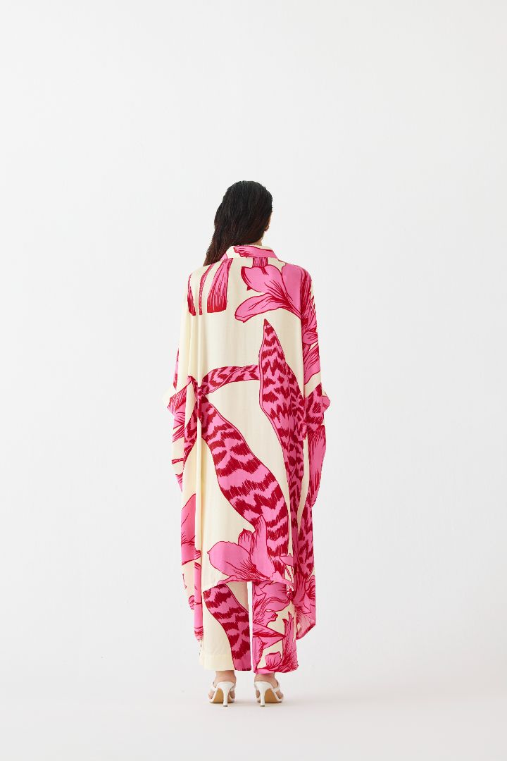 Pink Riad Kimono and Pants Set - back