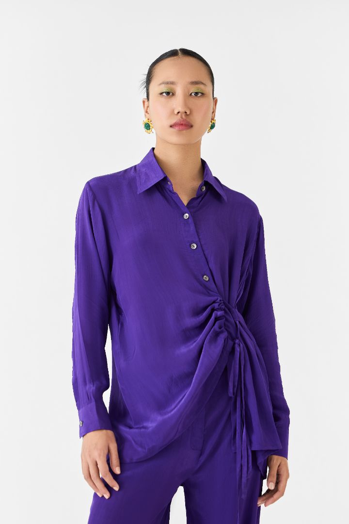 Purple Shirt and Pants Co-Ord Set 
