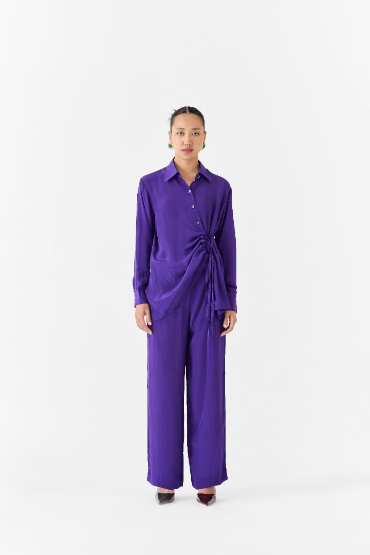 Purple Shirt and Pants Co-Ord Set 