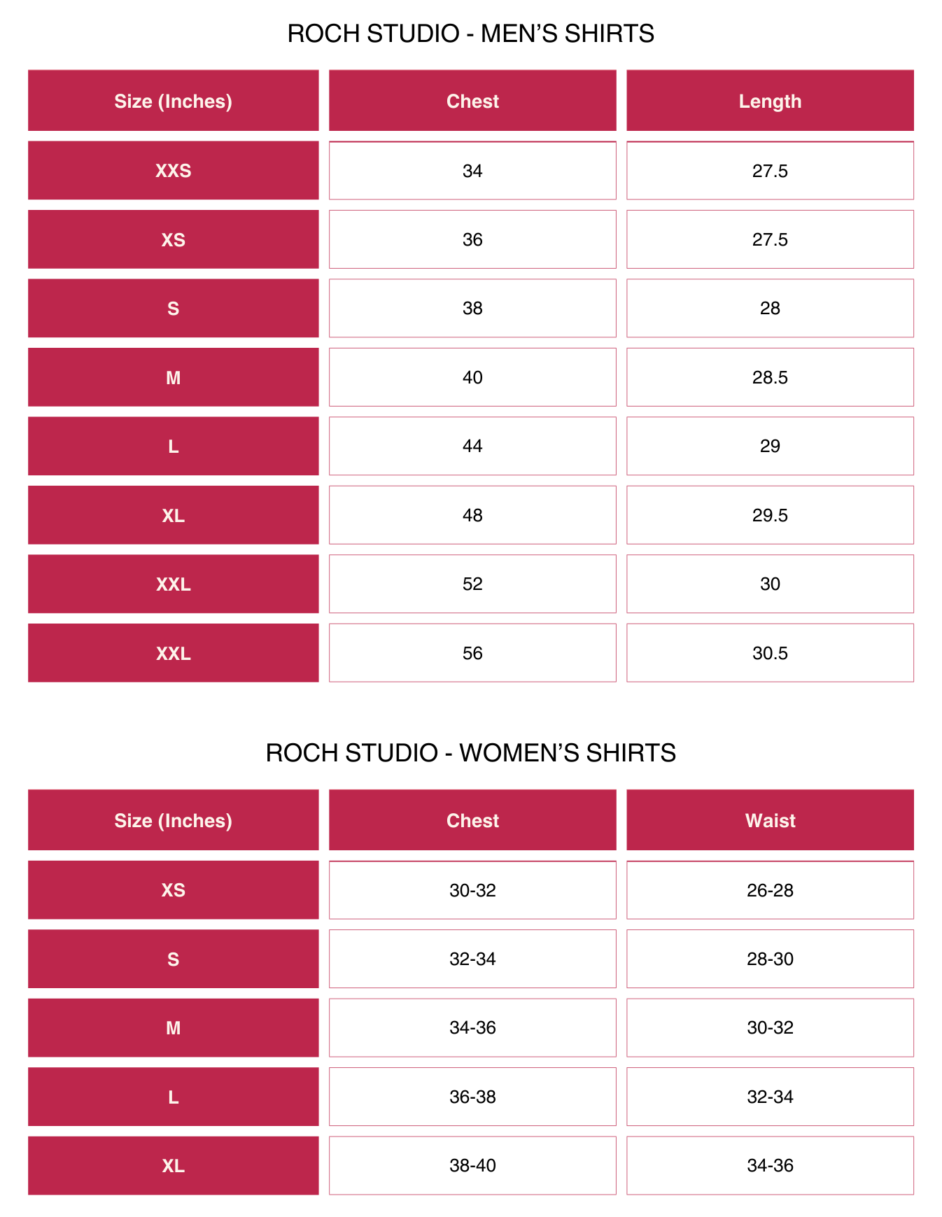 Size Chart